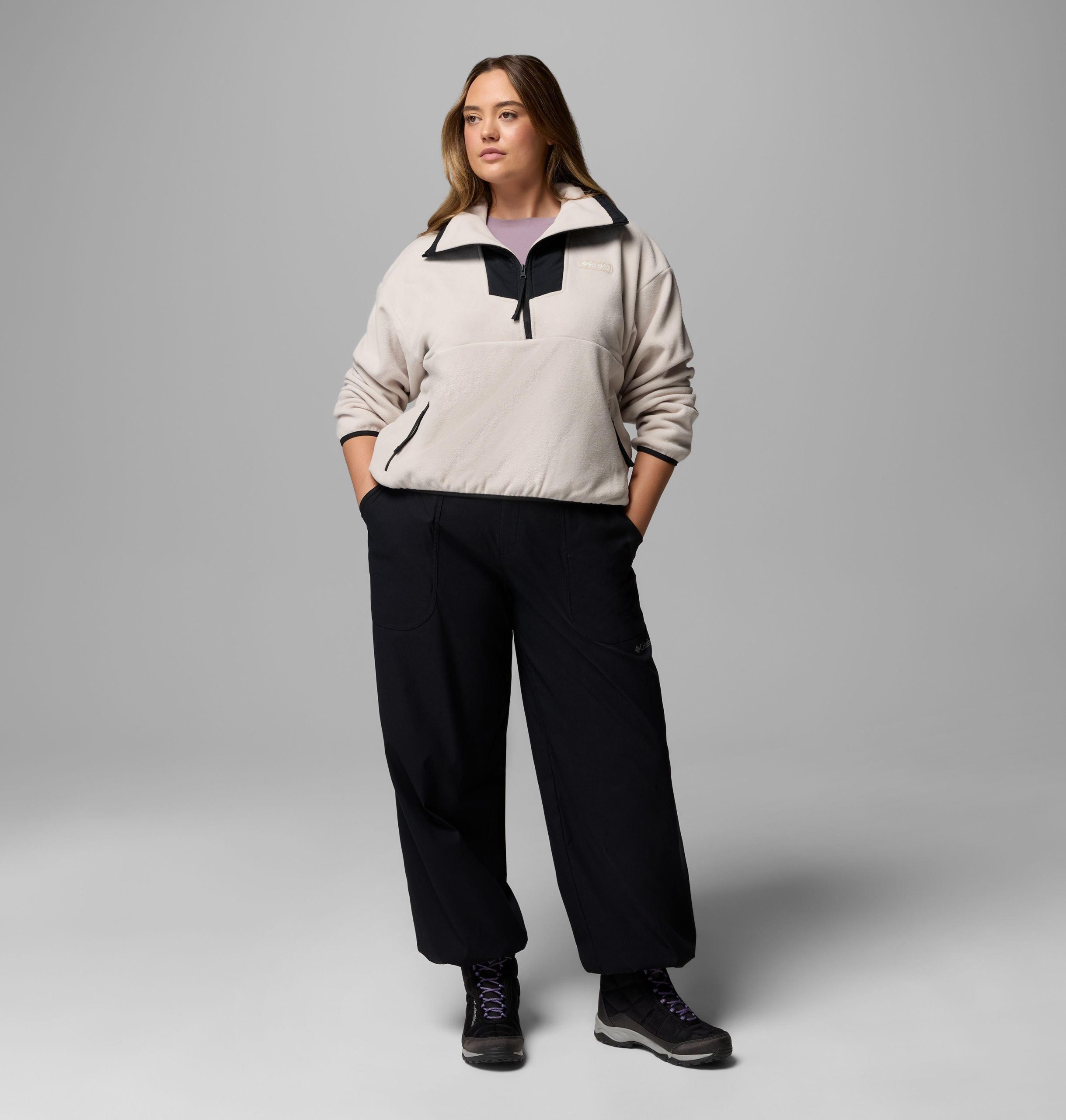 dames sequoia grove fleece met halve rits - plus size