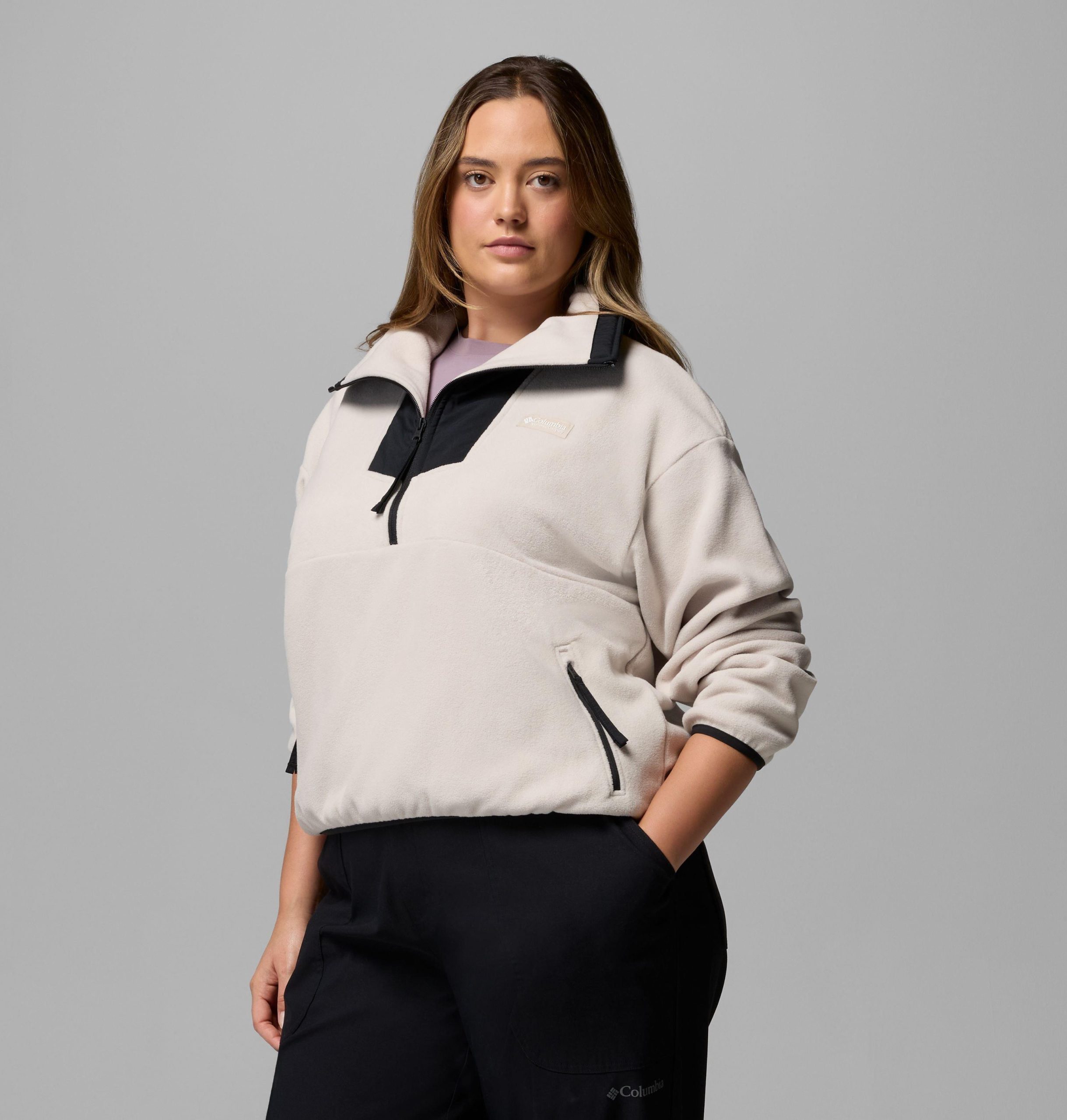 dames sequoia grove fleece met halve rits - plus size