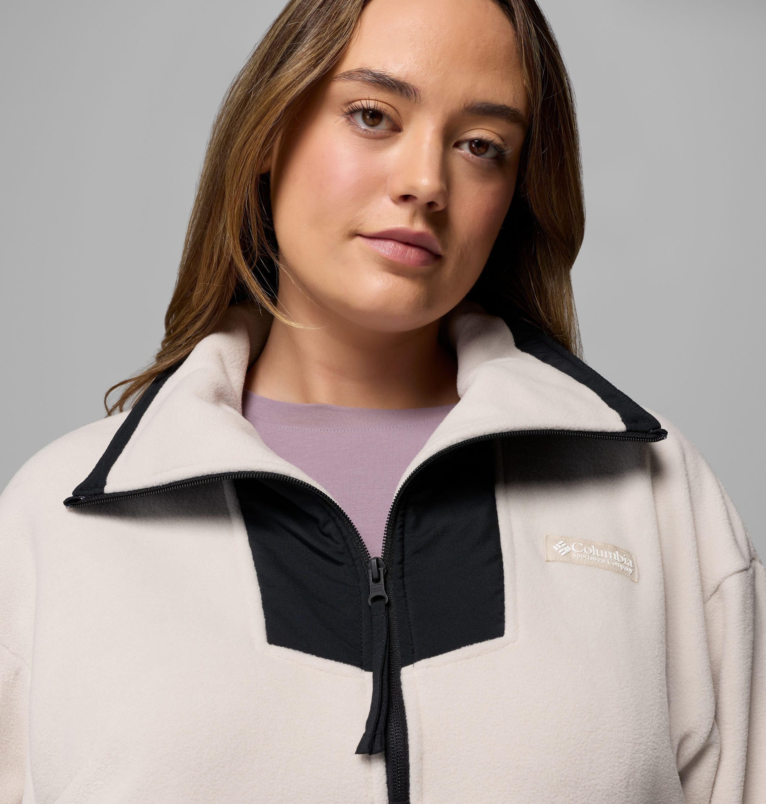 dames sequoia grove fleece met halve rits - plus size