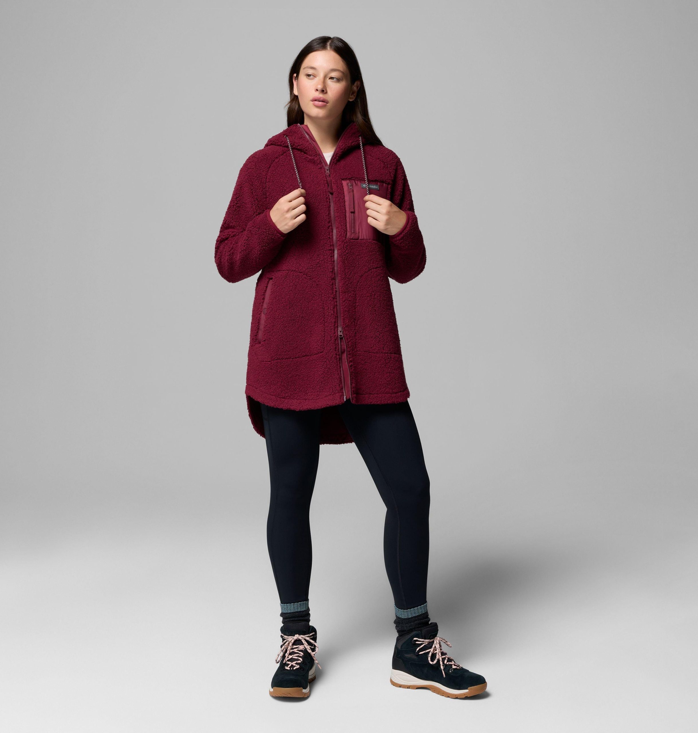dames winter warme hoodie met volledige ritssluiting