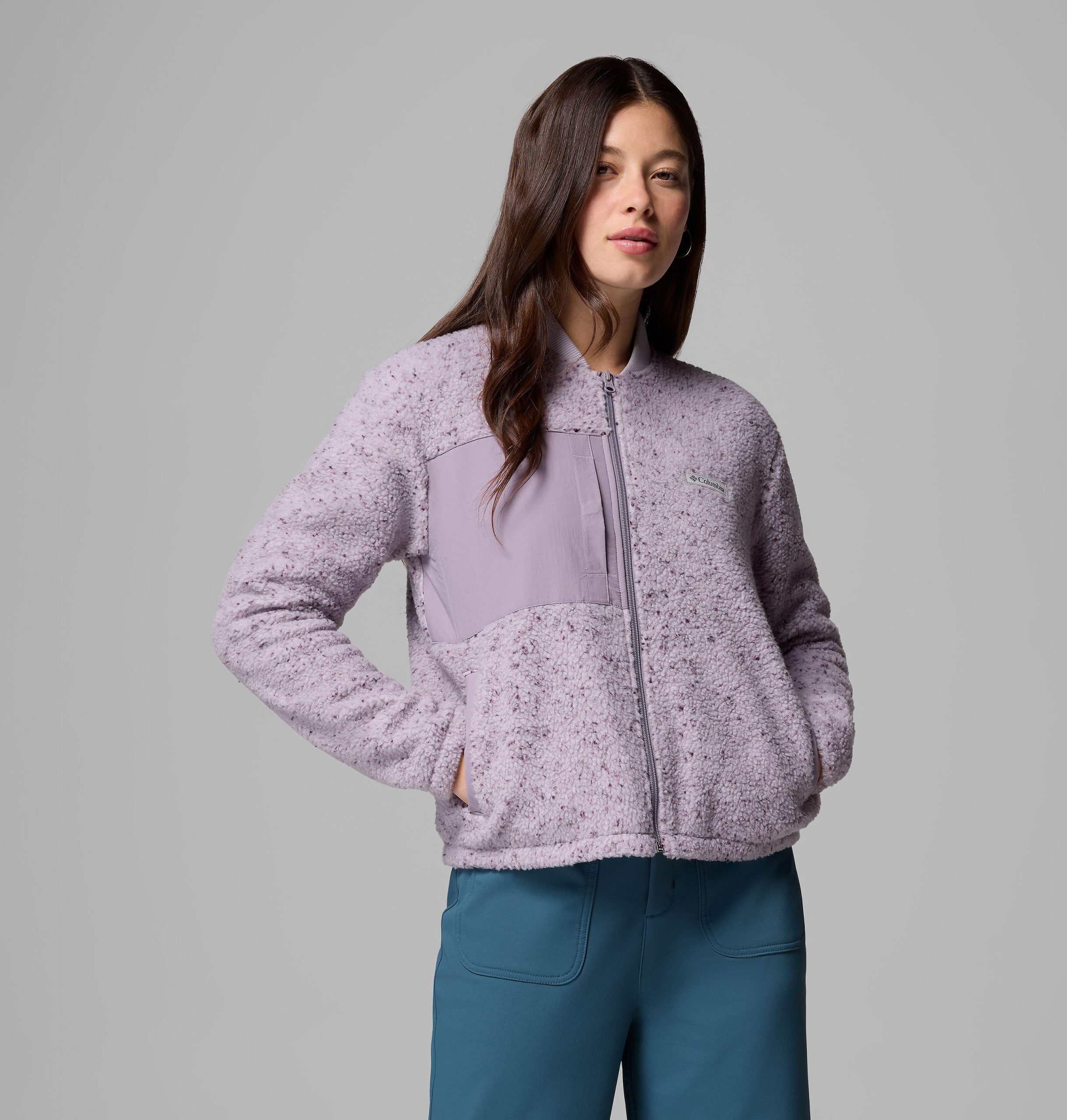dames stellar path fleece bomberjack met volledige ritssluiting