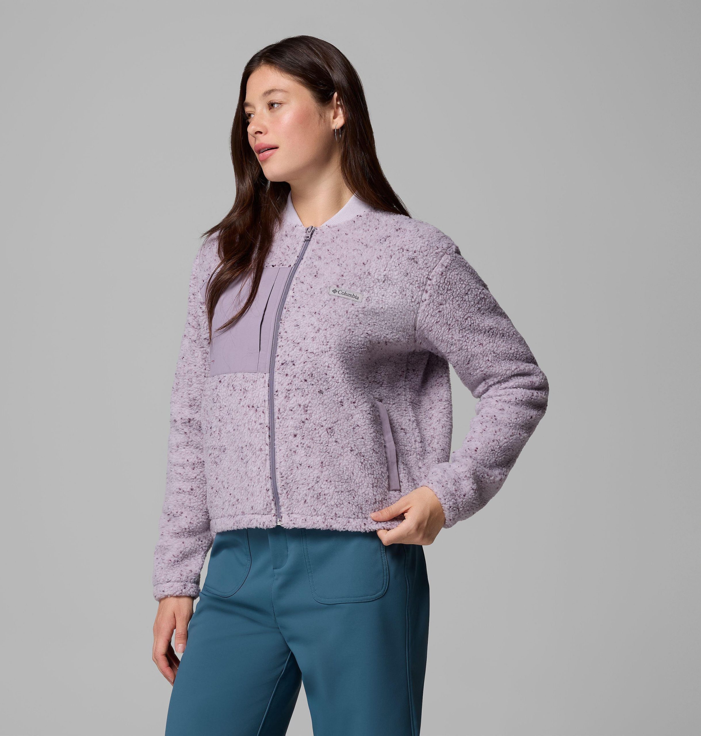 dames stellar path fleece bomberjack met volledige ritssluiting