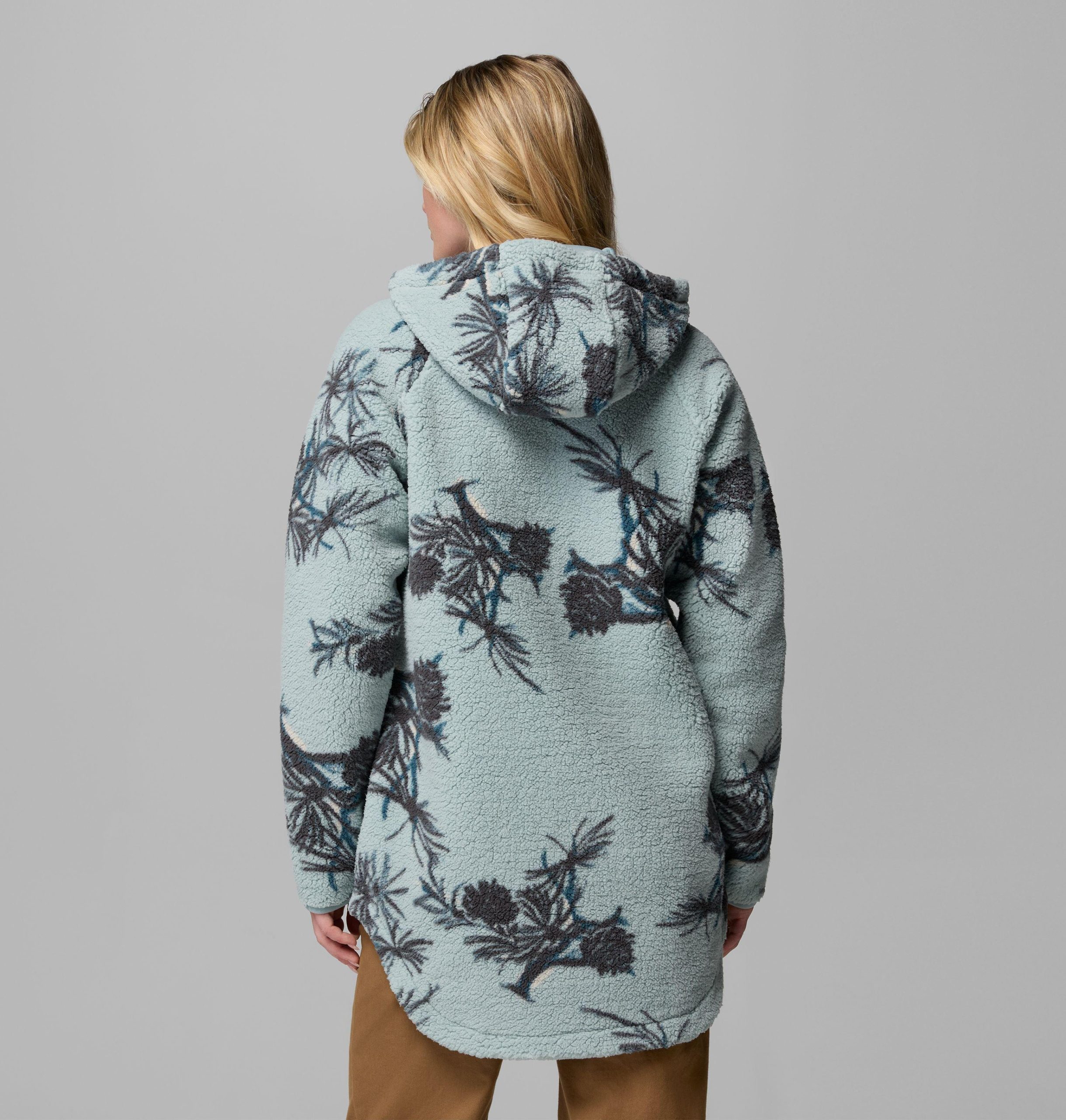 dames winter warme hoodie met print en volledige ritssluiting