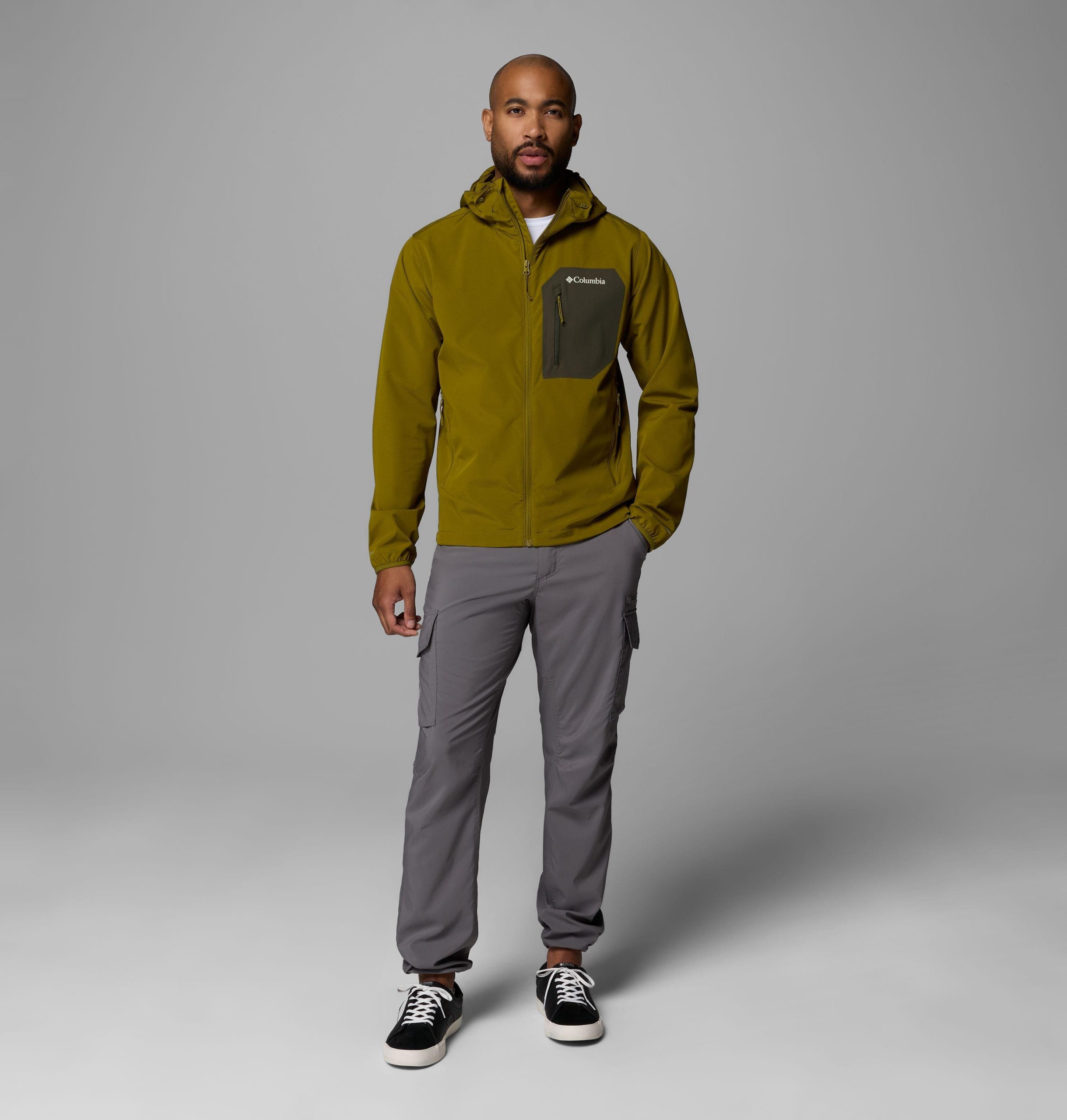 heren tall heights iii softshelljas met capuchon