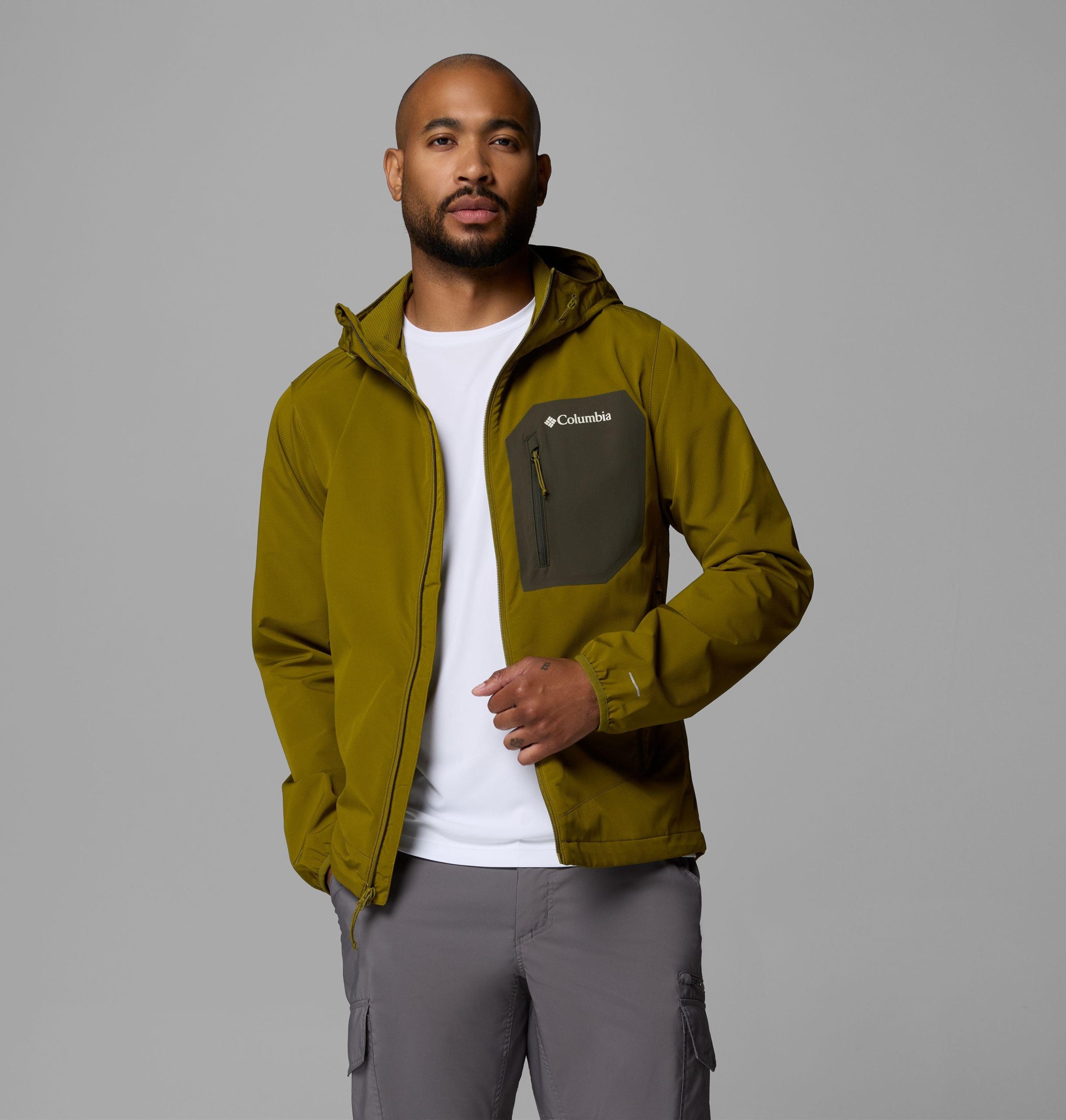 heren tall heights iii softshelljas met capuchon