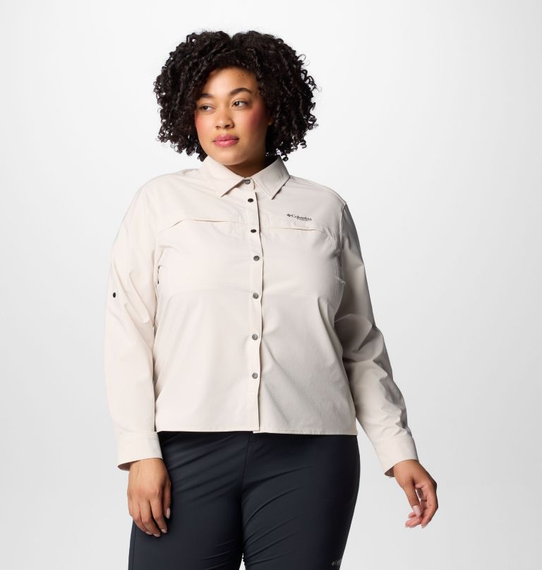 women summit valley woven long sleeve shirt - plus size