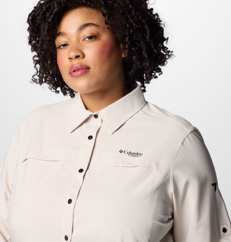 women summit valley woven long sleeve shirt - plus size