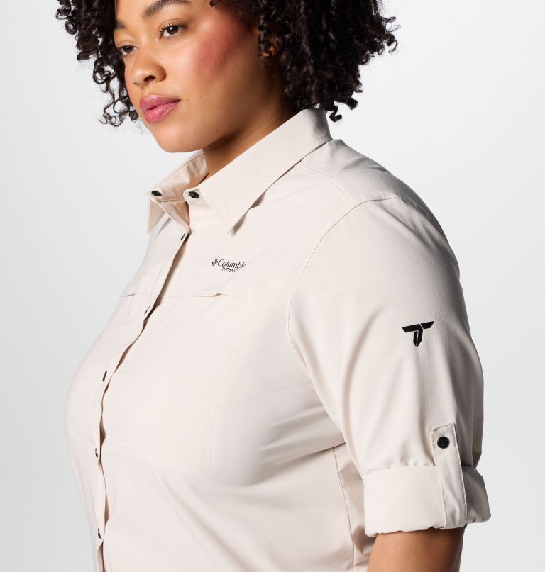 women summit valley woven long sleeve shirt - plus size