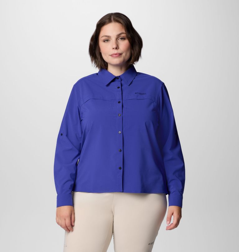 women summit valley woven long sleeve shirt - plus size