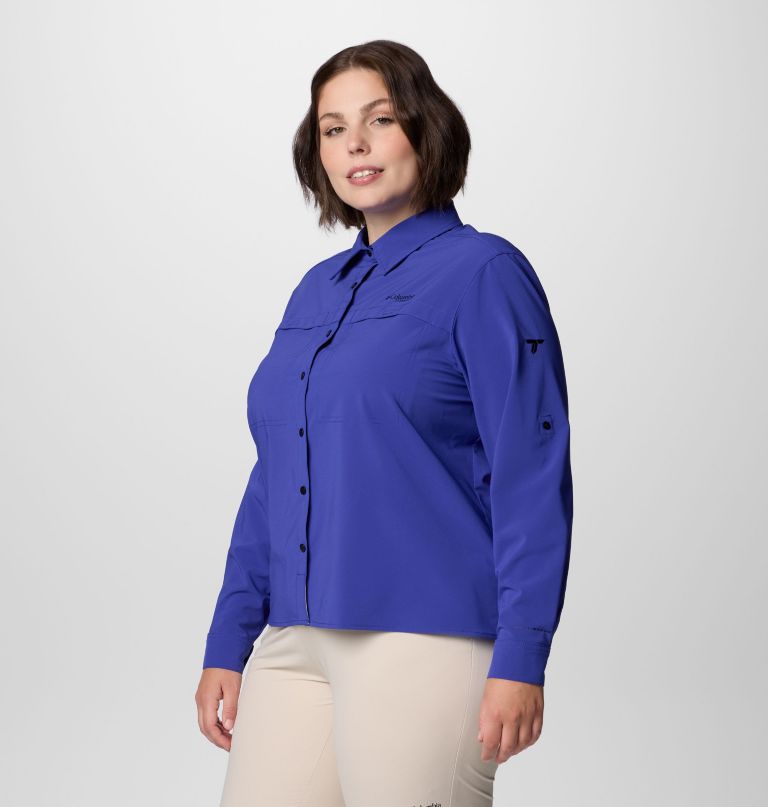 women summit valley woven long sleeve shirt - plus size