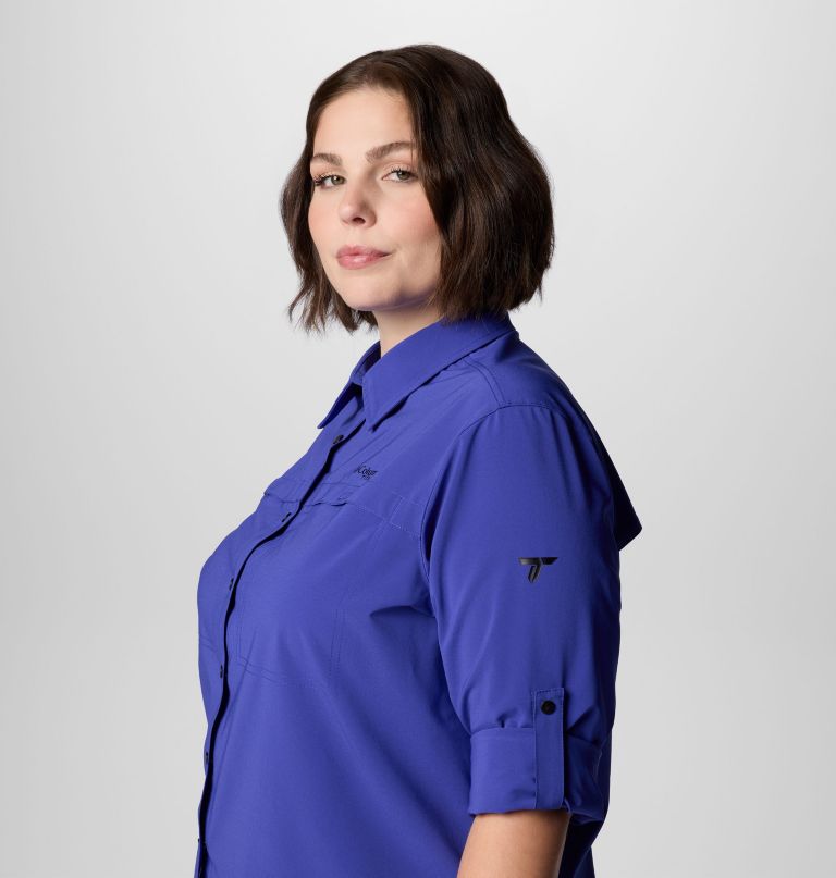 women summit valley woven long sleeve shirt - plus size