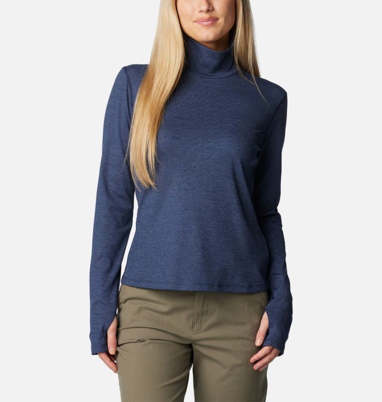 women boundless days knit turtleneck long sleeve shirt