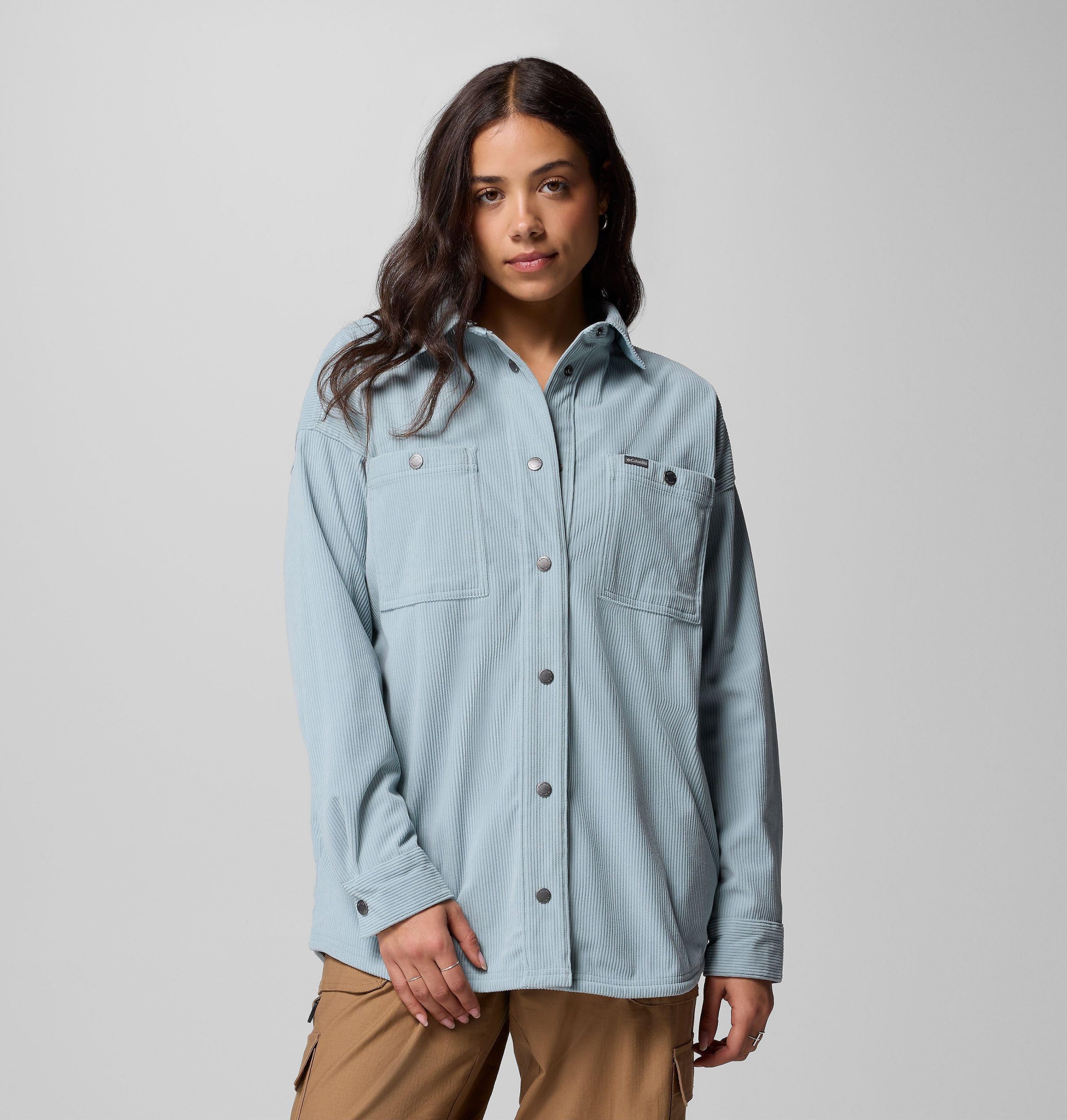 dames blue point creek corduroy shirtjas