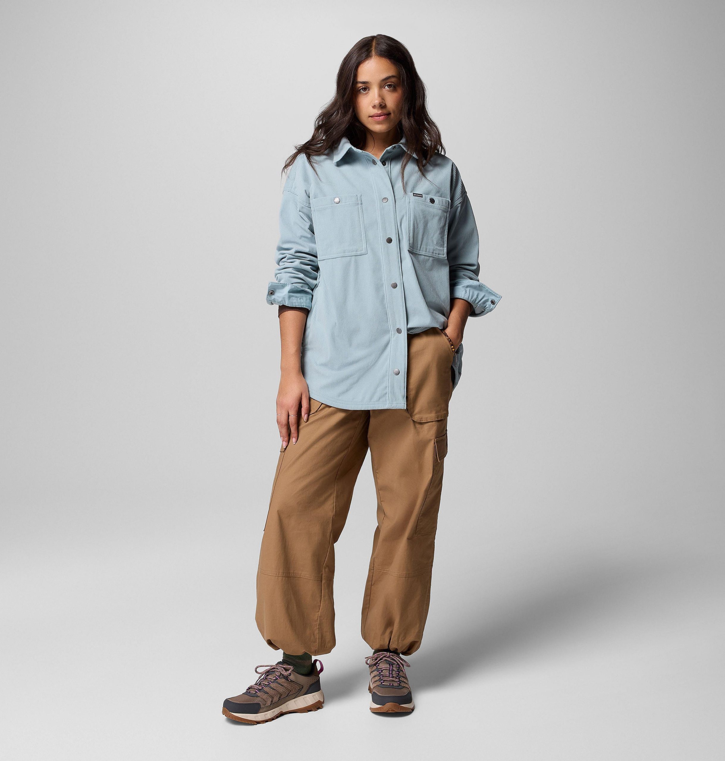 dames blue point creek corduroy shirtjas