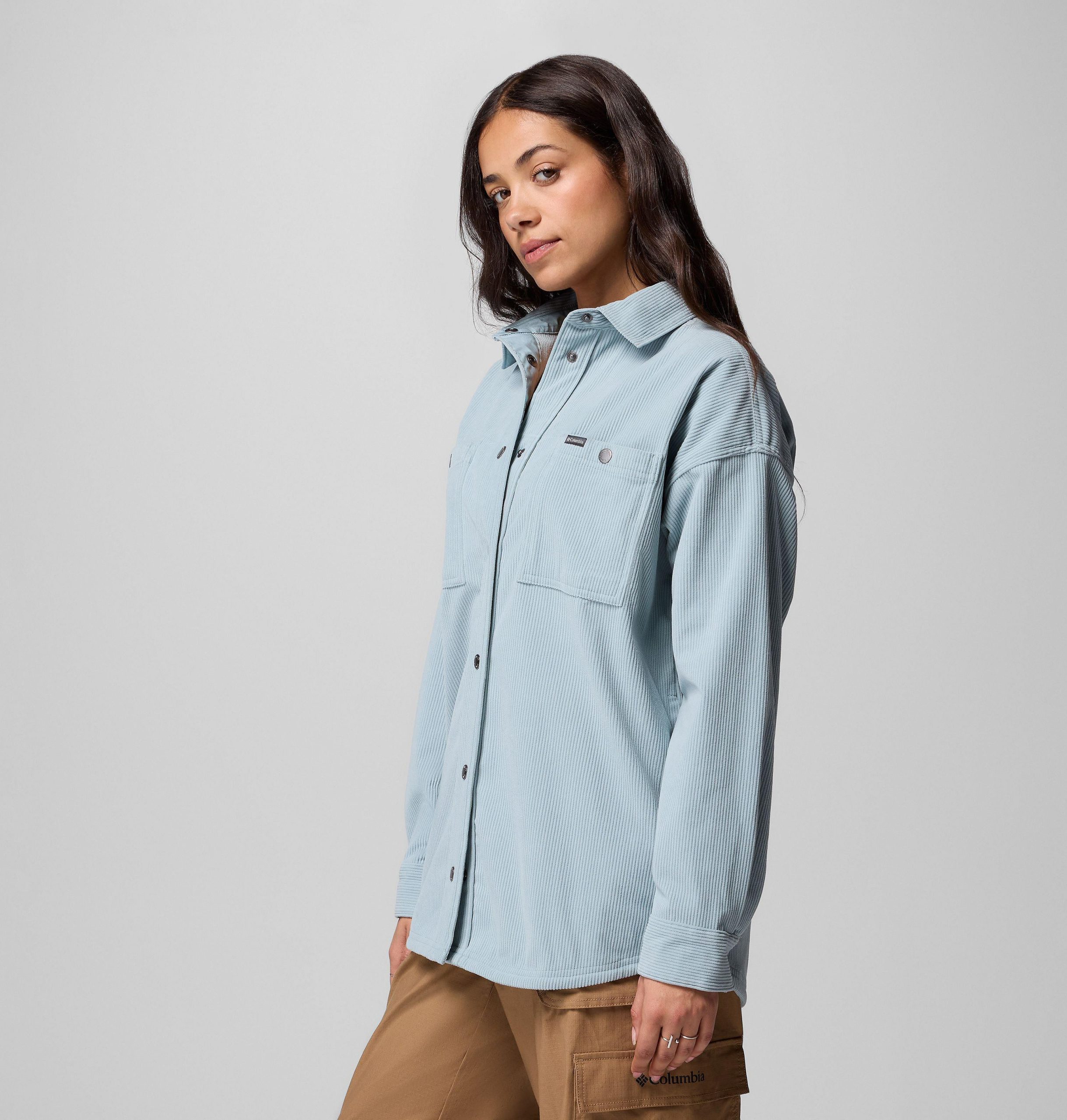 dames blue point creek corduroy shirtjas