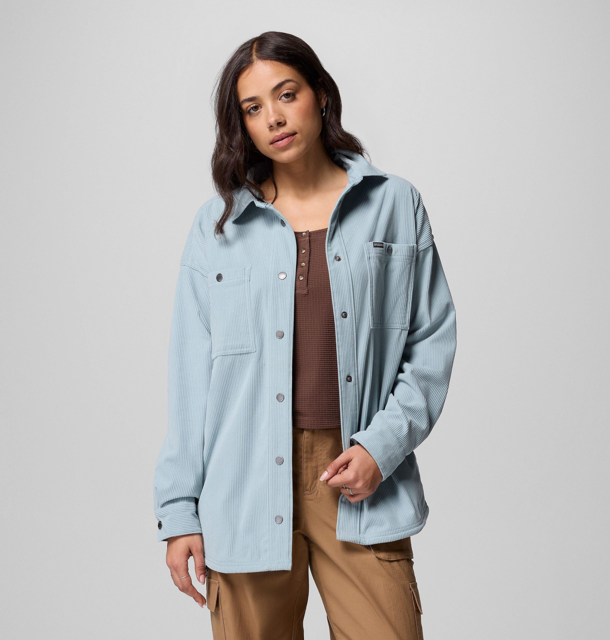 dames blue point creek corduroy shirtjas