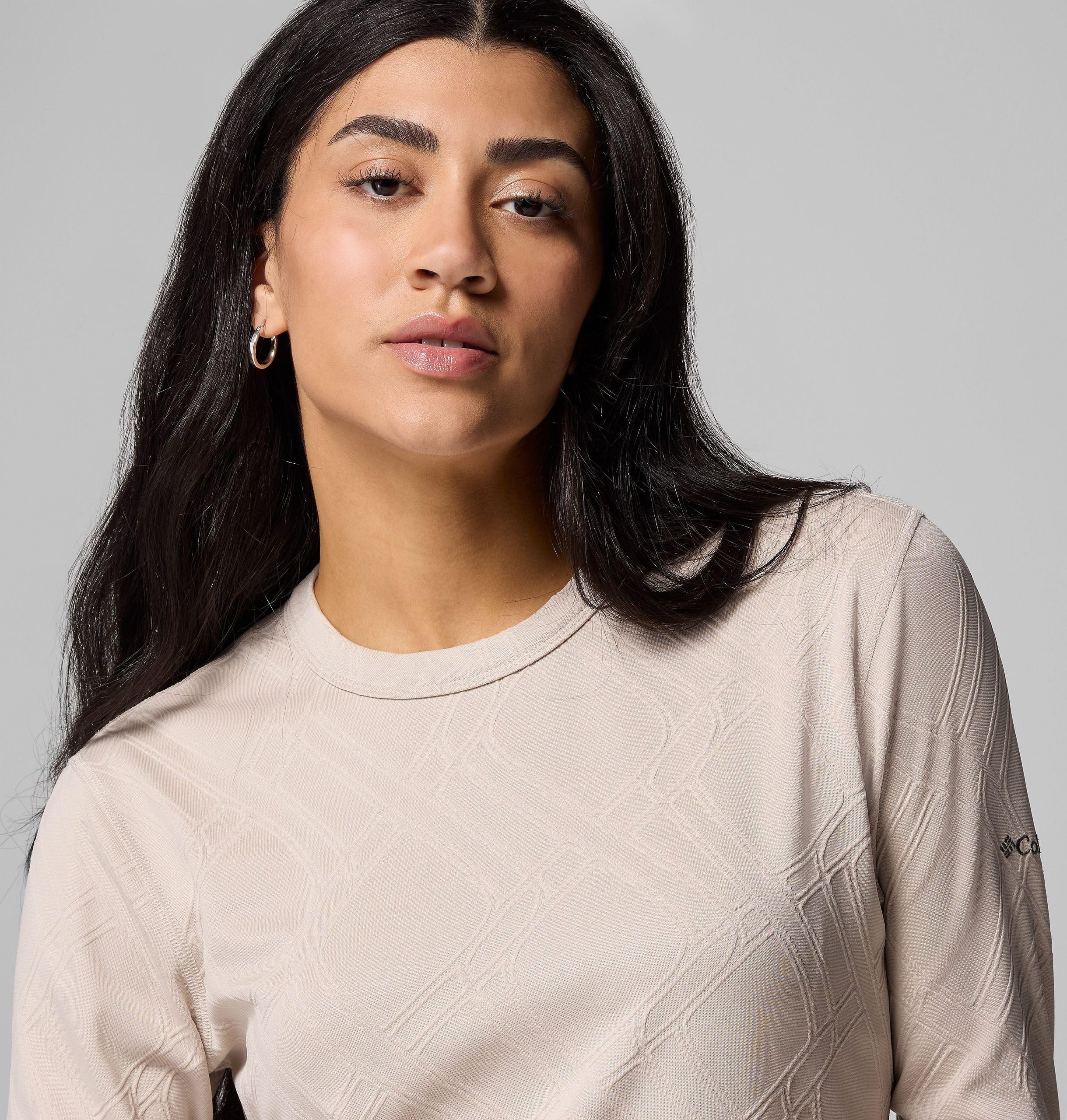 damesshirt met lange mouwen en ronde hals van granite point