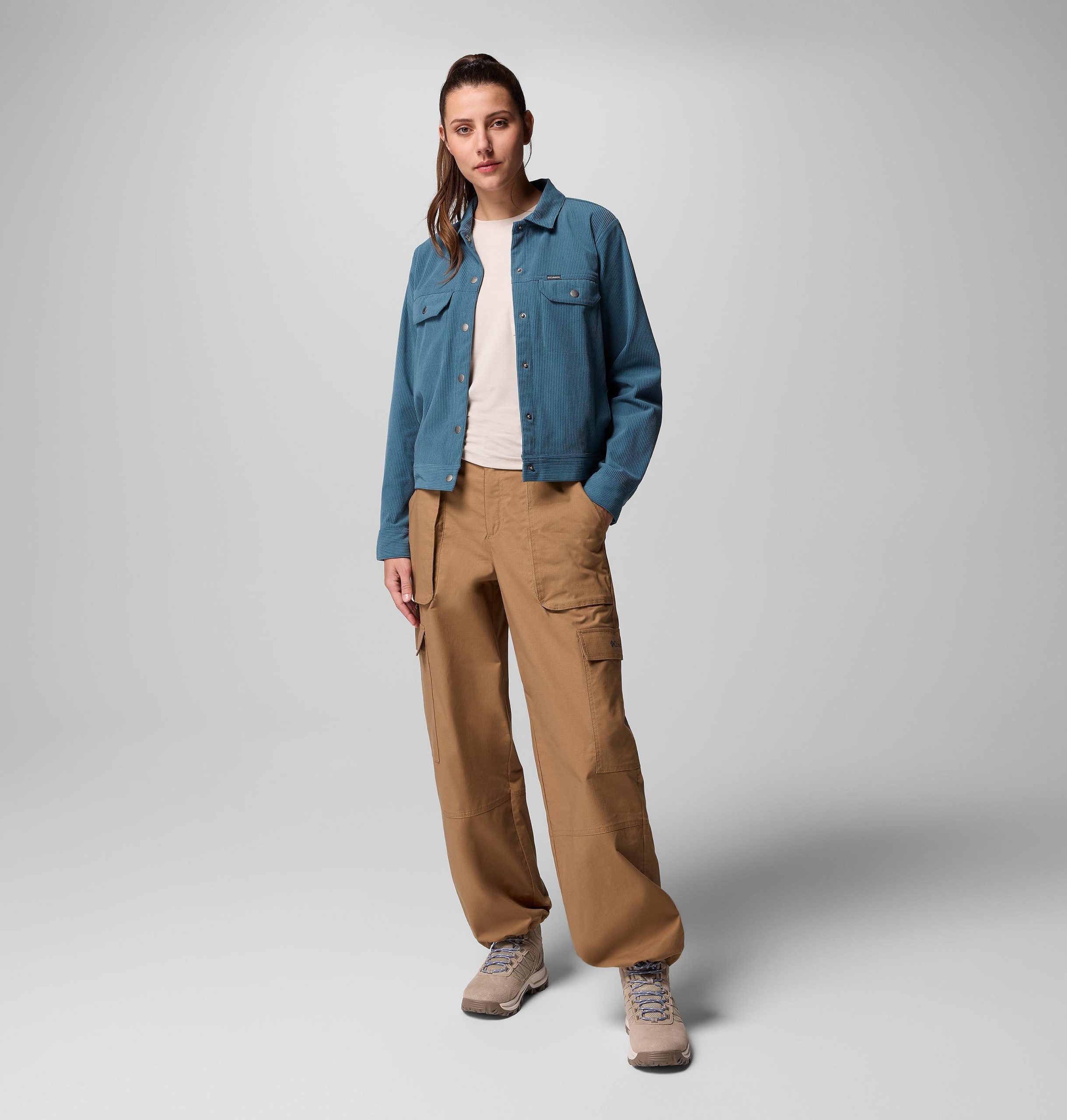 dames blue point creek korte corduroy overhemdjas