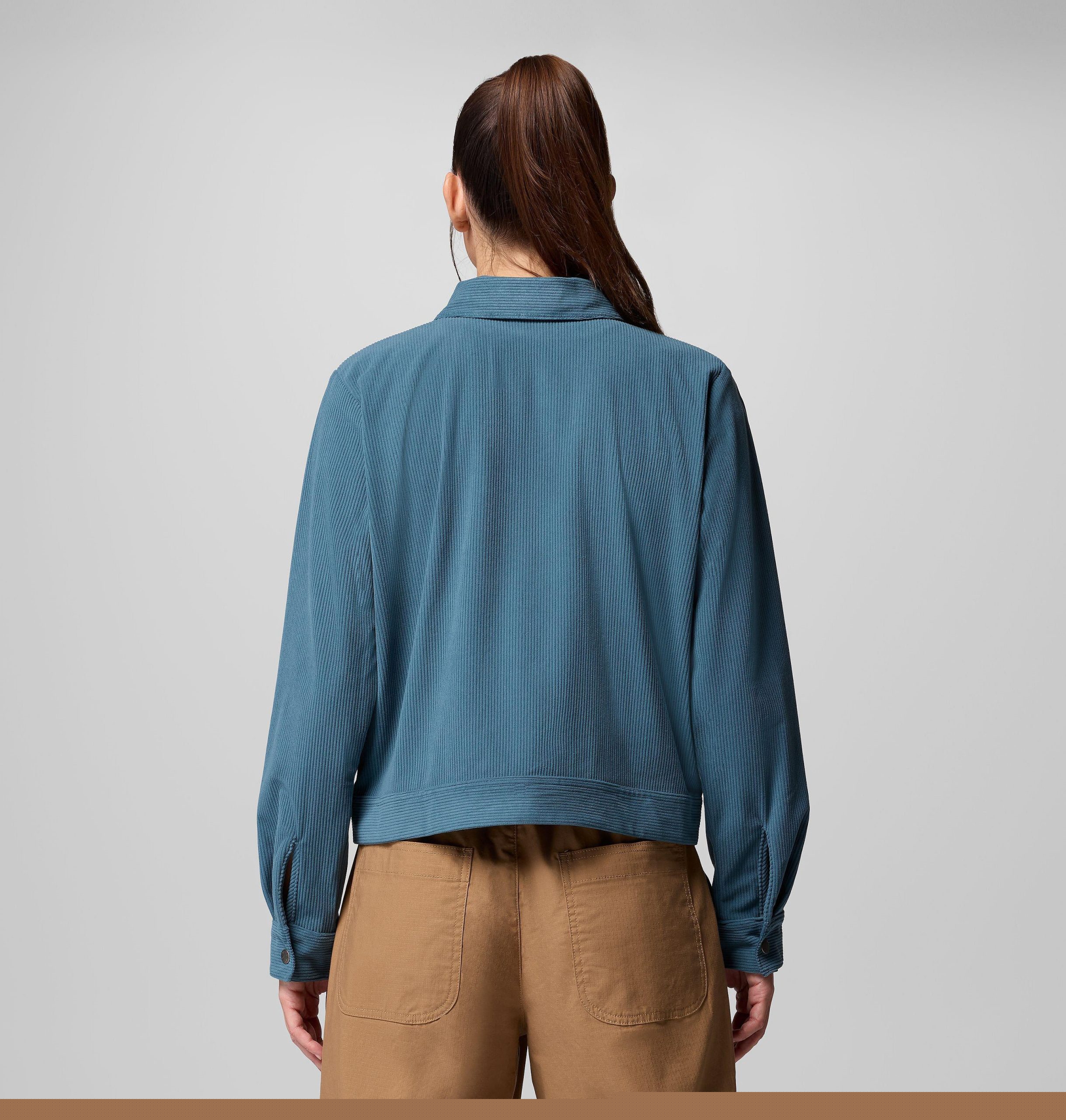 dames blue point creek korte corduroy overhemdjas