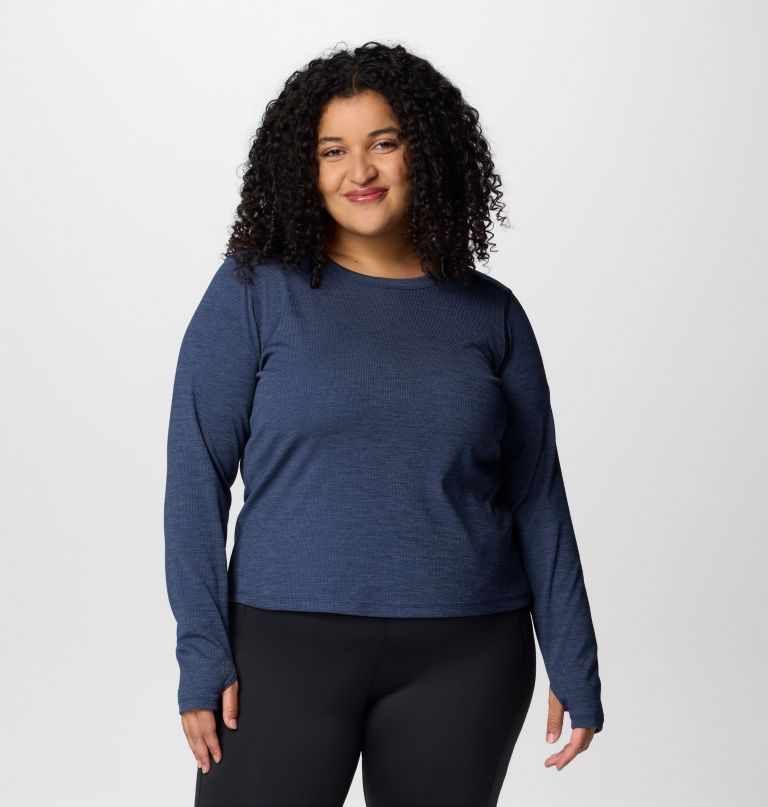 women boundless days knit crew long sleeve - plus size