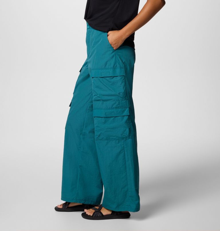 women elevated view parachute pants
