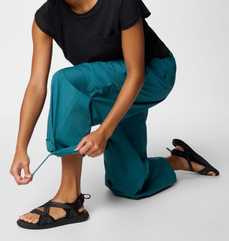 women elevated view parachute pants