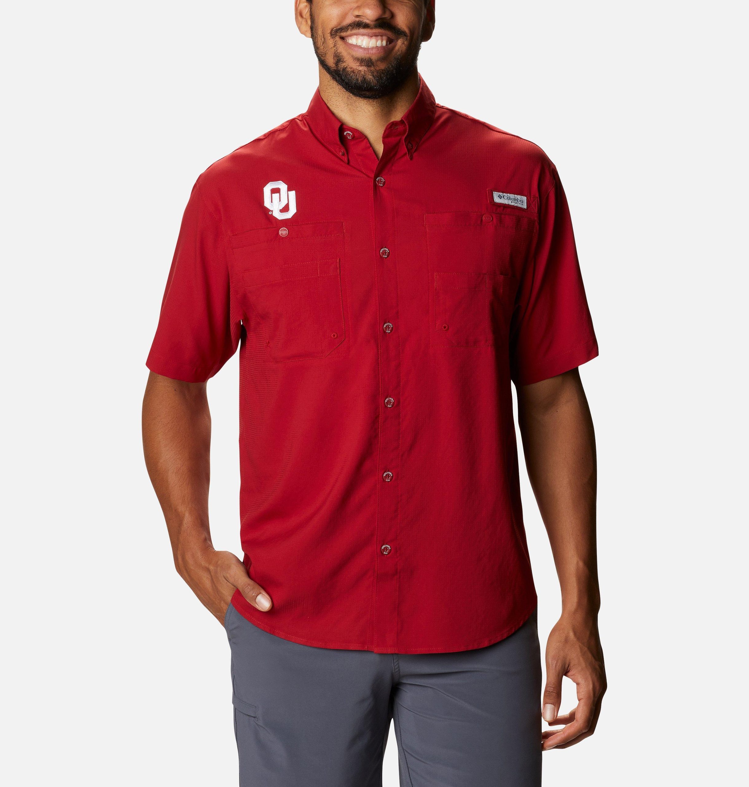 heren pfg tamiami shirt met korte mouwen - oklahoma