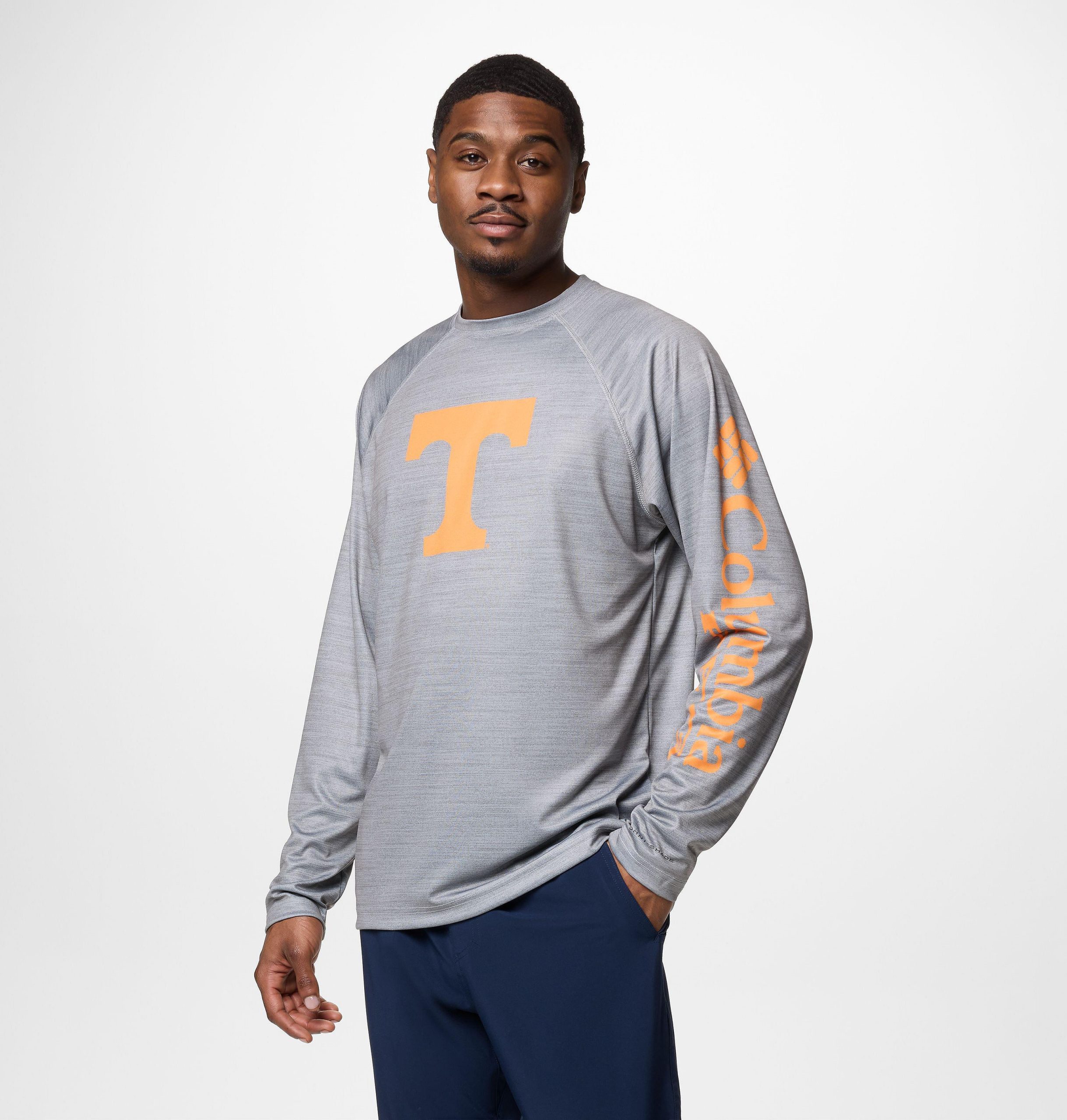 heren college pfg terminal tackle shirt met lange mouwen gemêleerd - tennessee