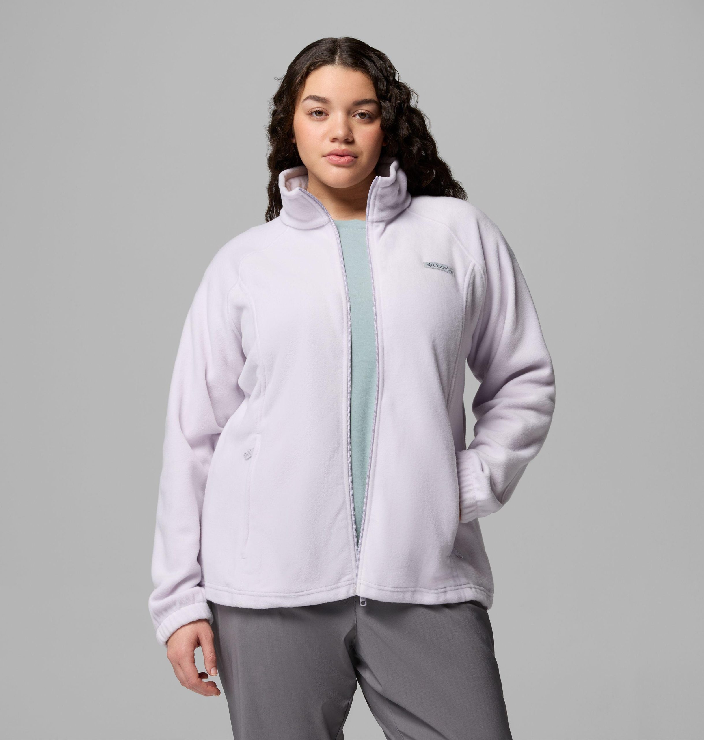dames benton springs fleecejack met volledige ritssluiting - plus size