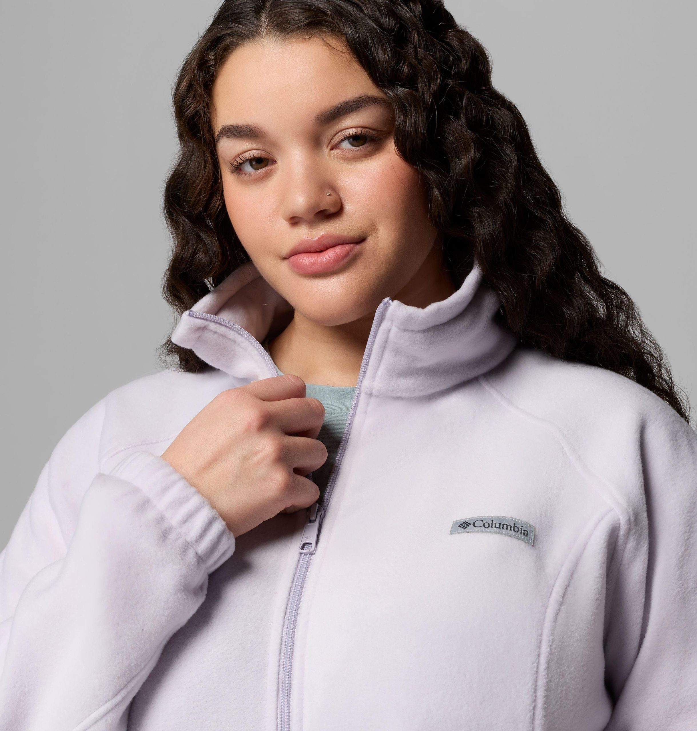 dames benton springs fleecejack met volledige ritssluiting - plus size