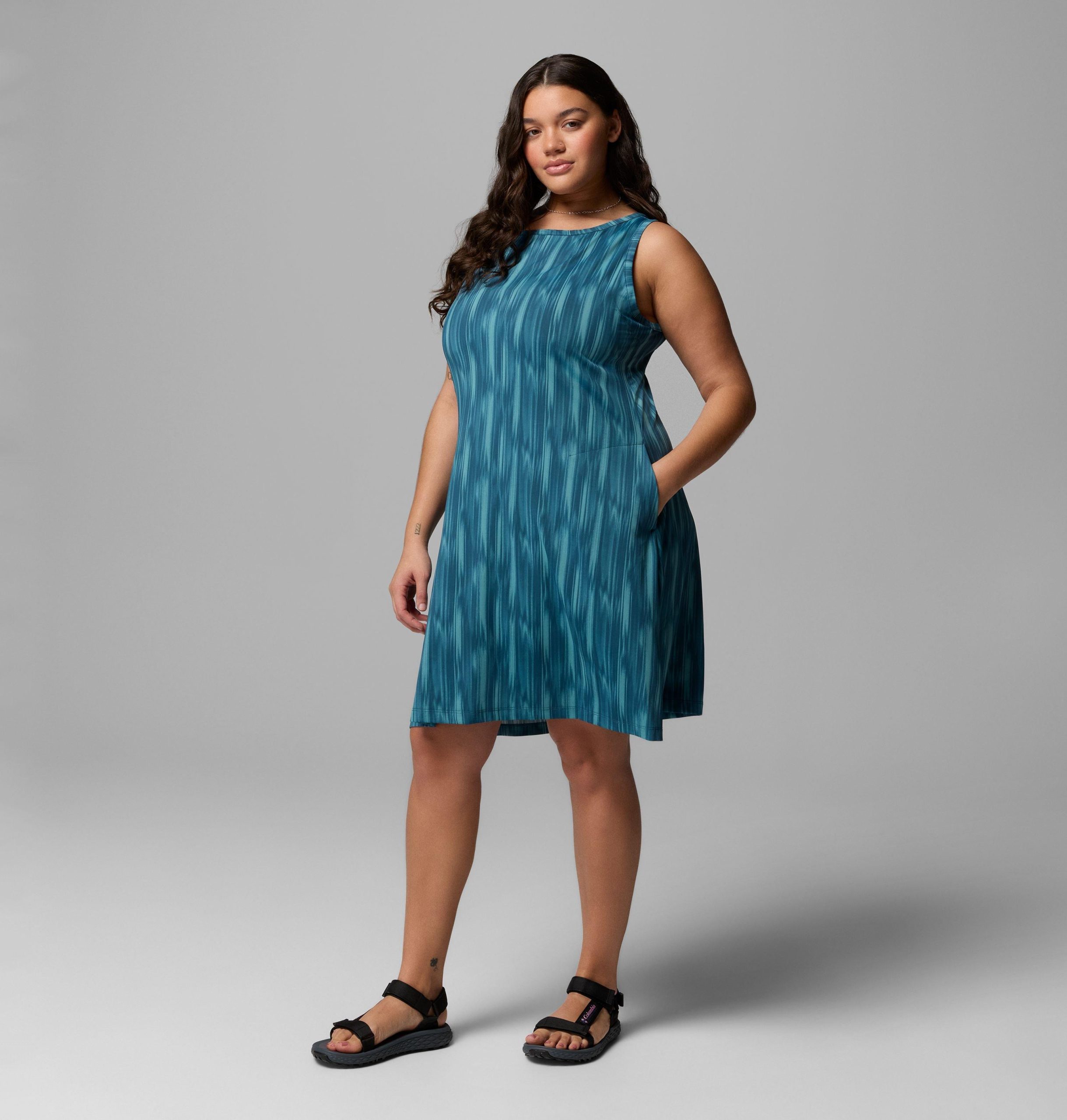 damesjurk met chill river-print - plus size