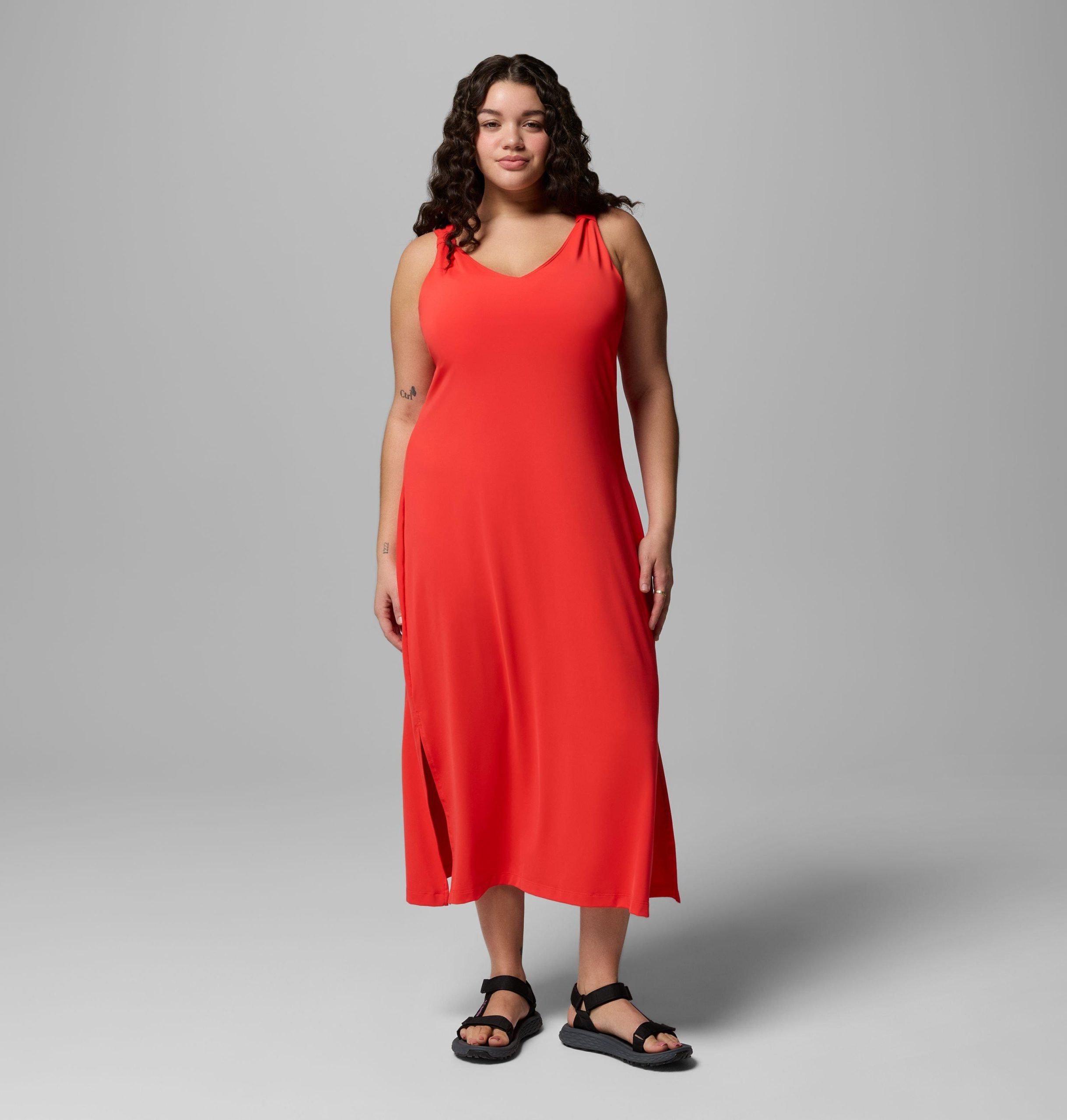 dames chill river midi jurk - plus size