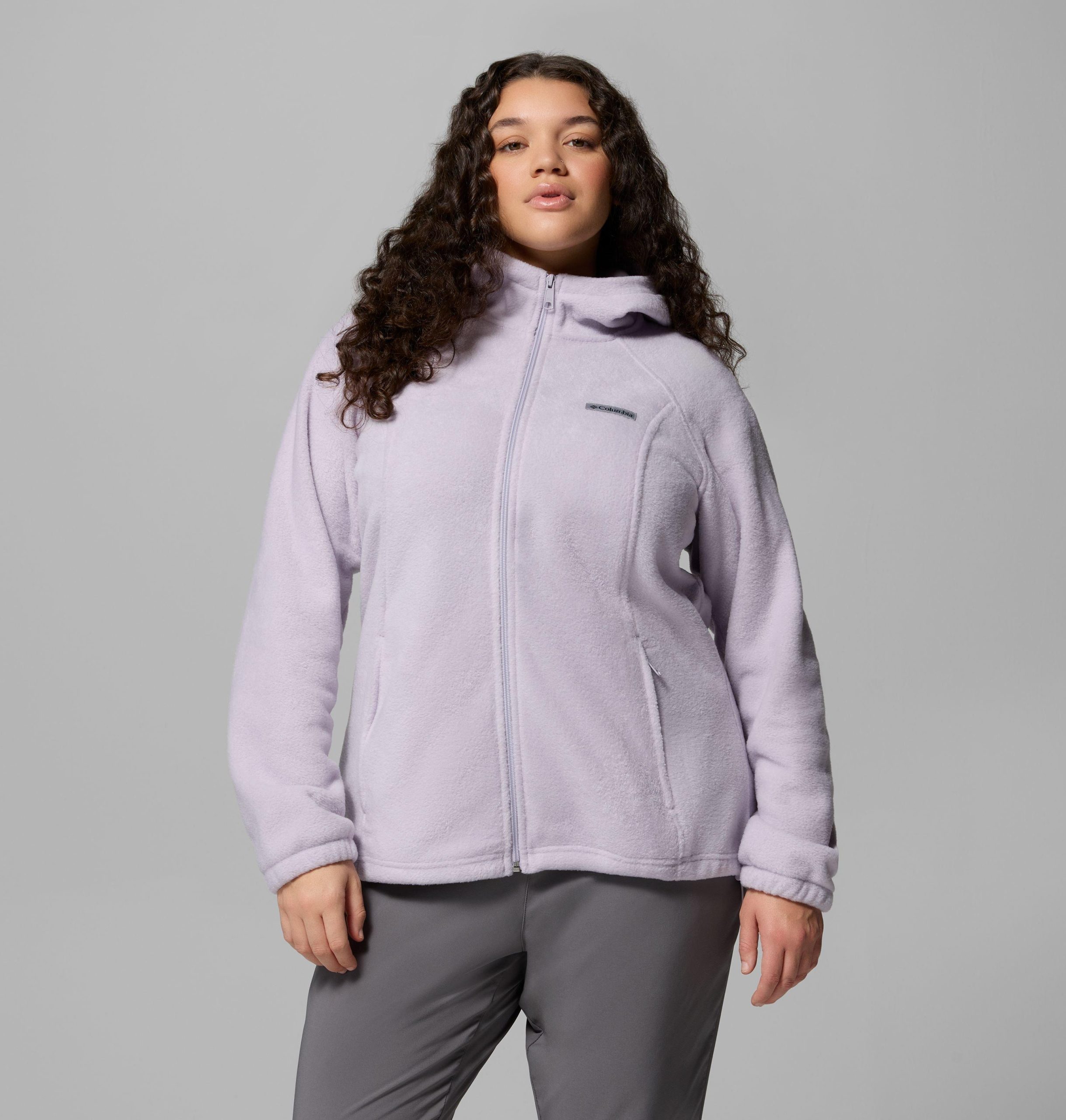 dames benton springs fleece hoodie met volledige ritssluiting - plus size
