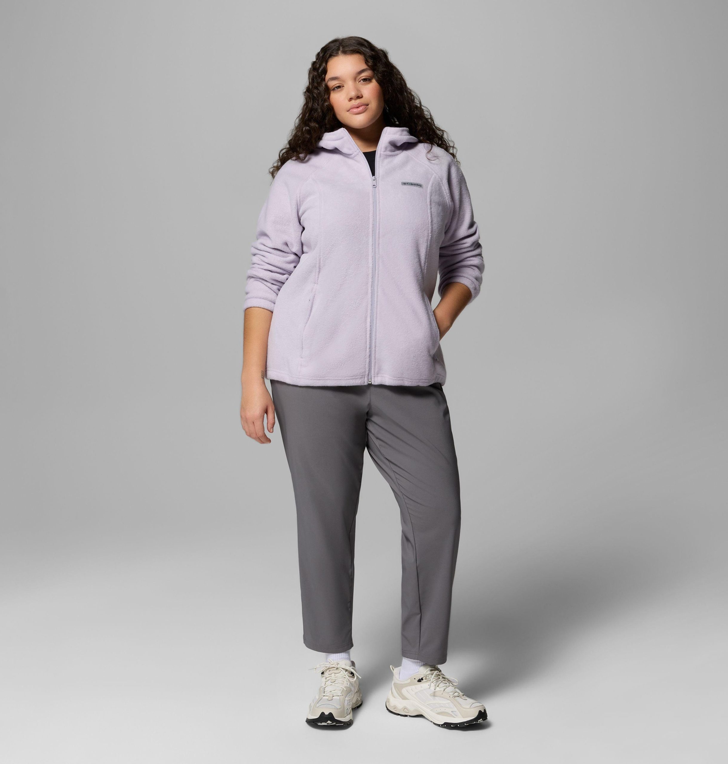 dames benton springs fleece hoodie met volledige ritssluiting - plus size
