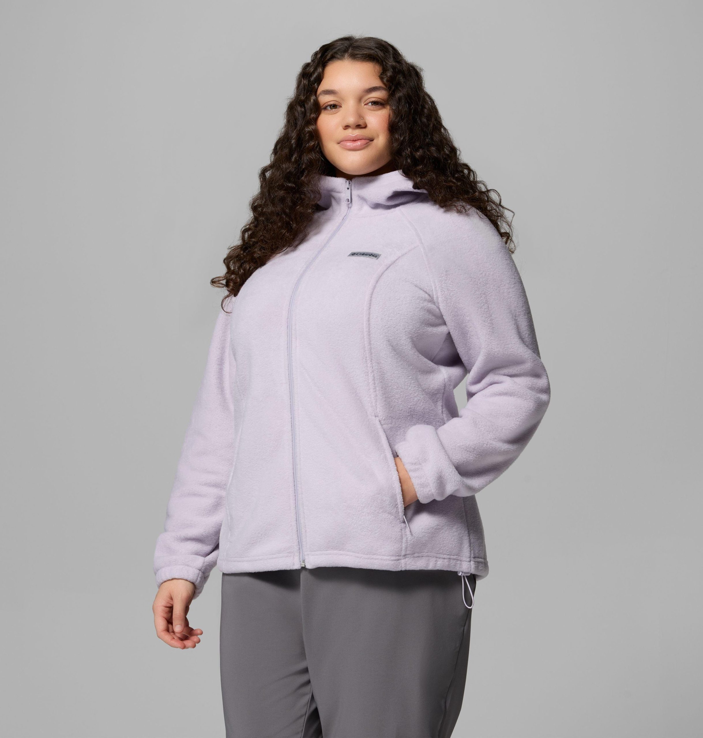 dames benton springs fleece hoodie met volledige ritssluiting - plus size