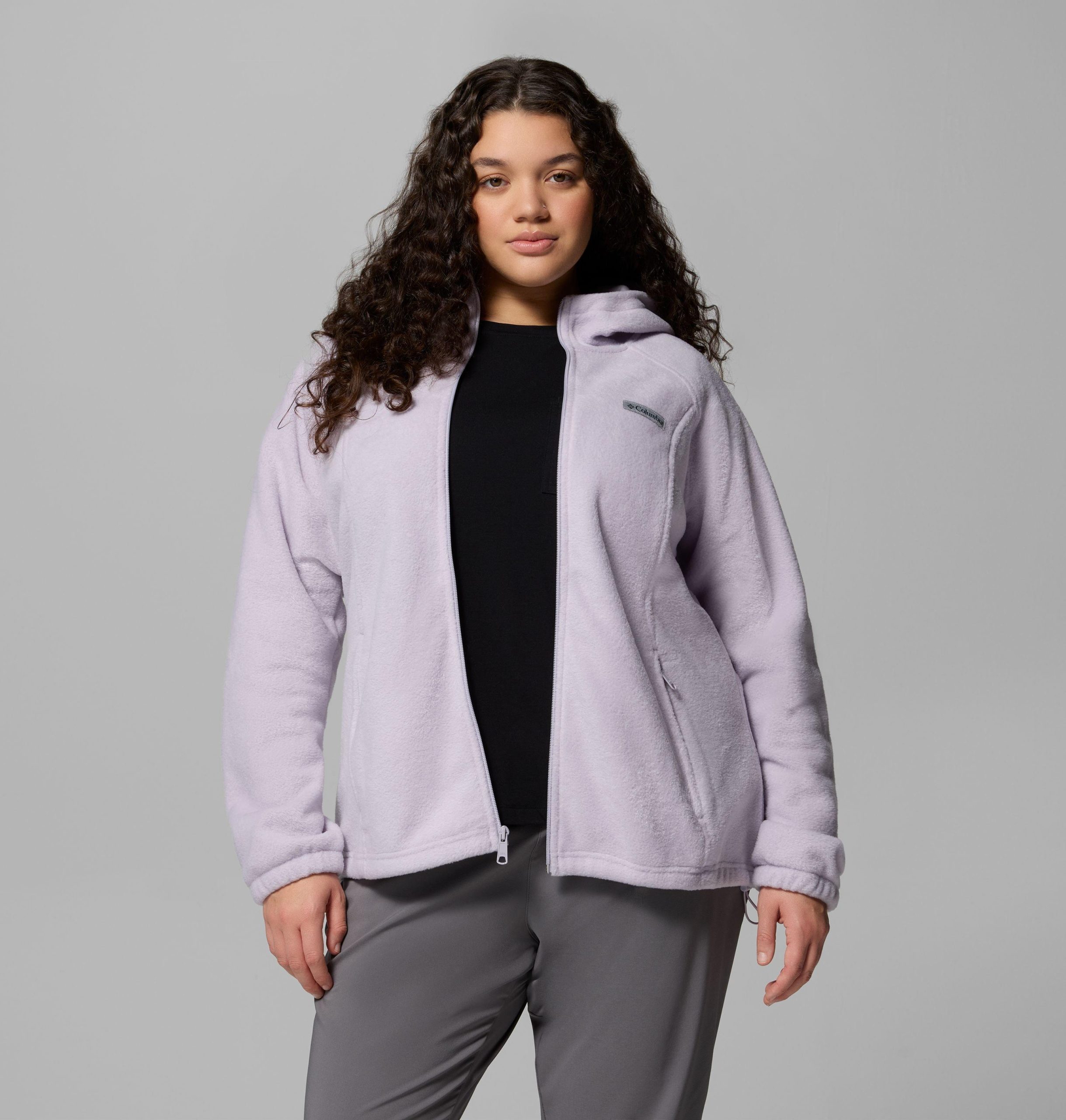 dames benton springs fleece hoodie met volledige ritssluiting - plus size