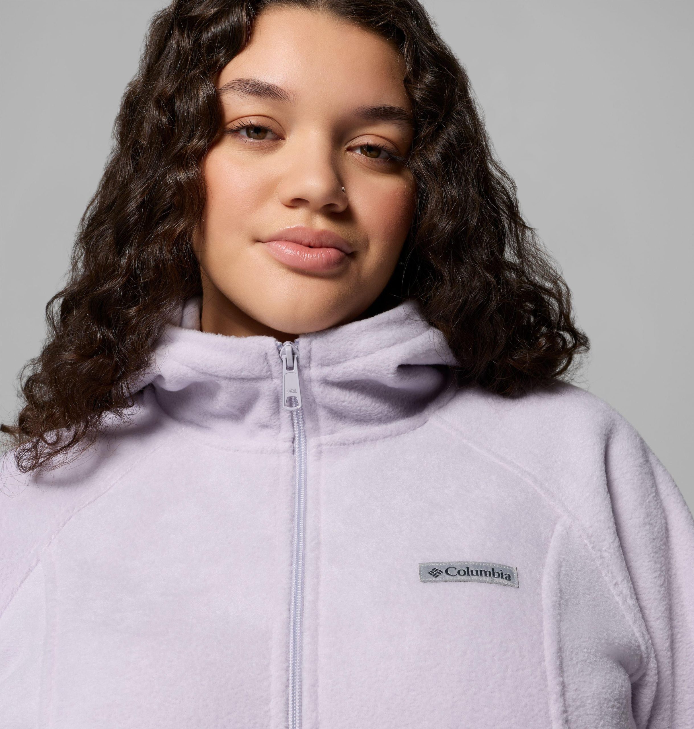dames benton springs fleece hoodie met volledige ritssluiting - plus size