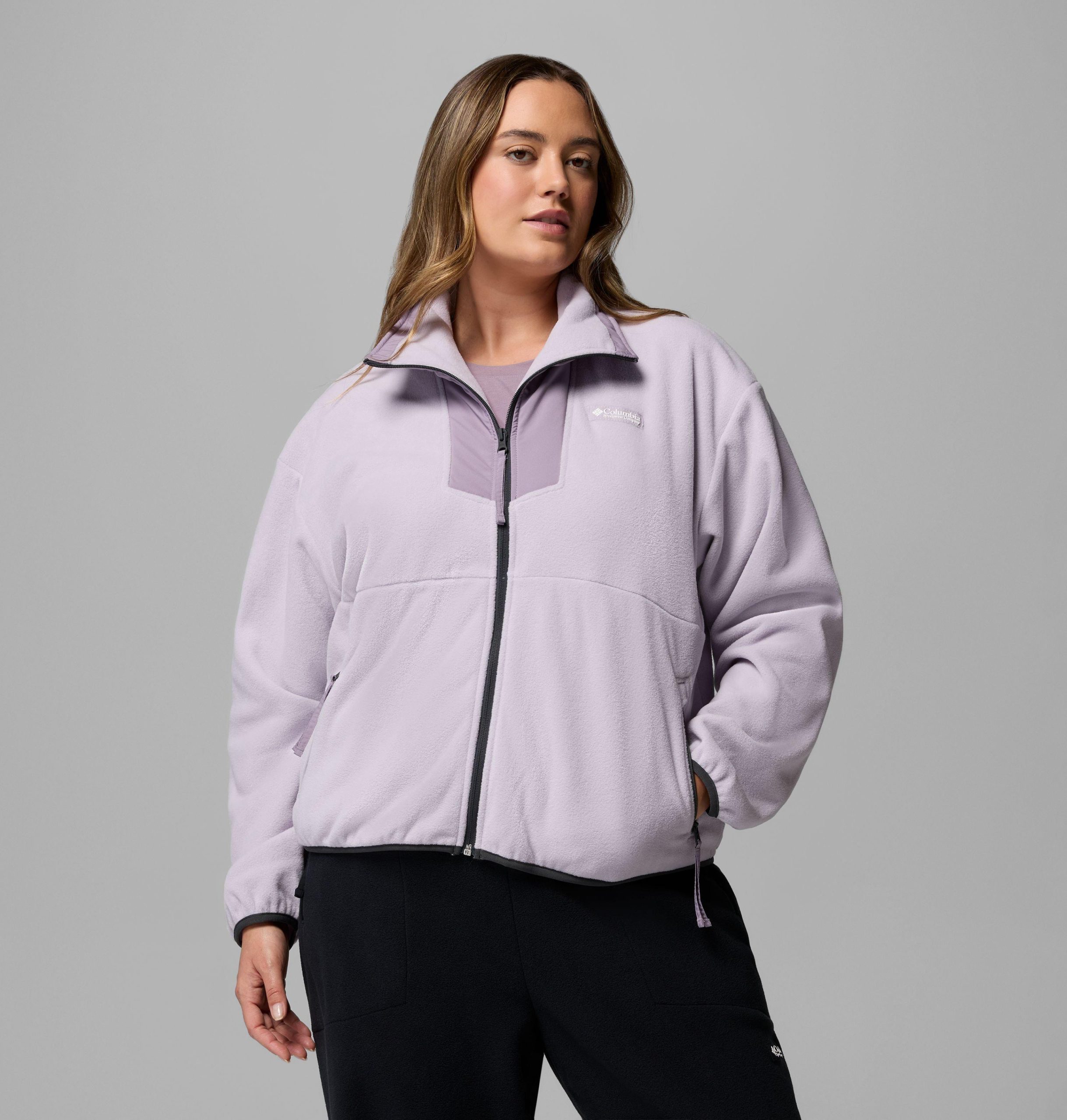 dames sequoia grove fleece met volledige ritssluiting - plus size