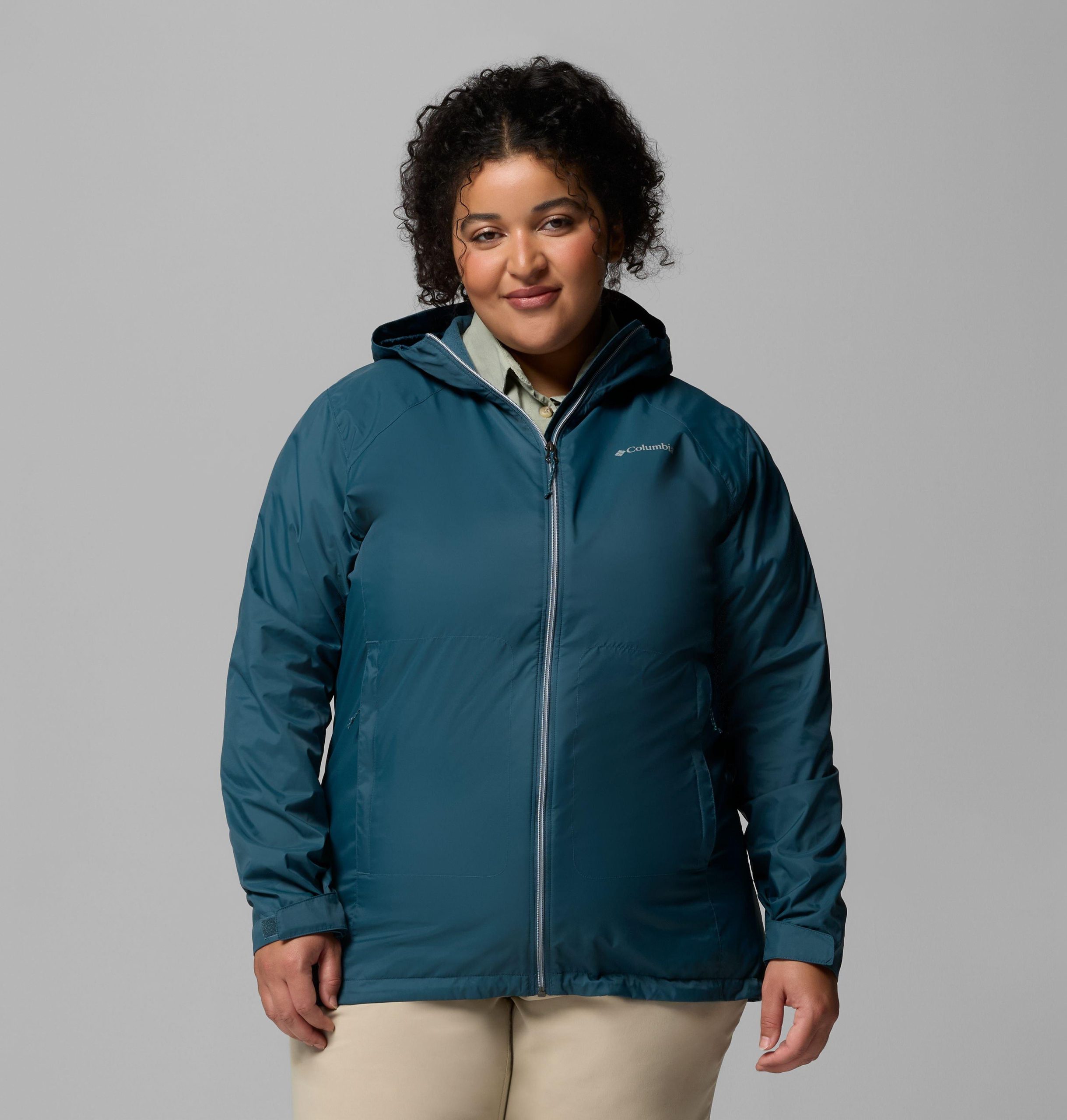 dames switchback ii gevoerde lange jas - plus size