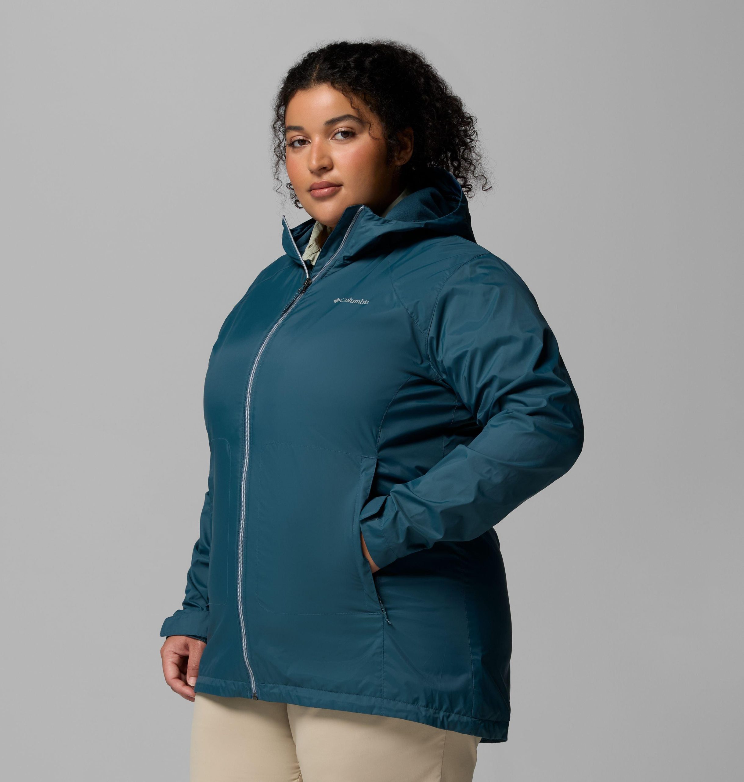 dames switchback ii gevoerde lange jas - plus size
