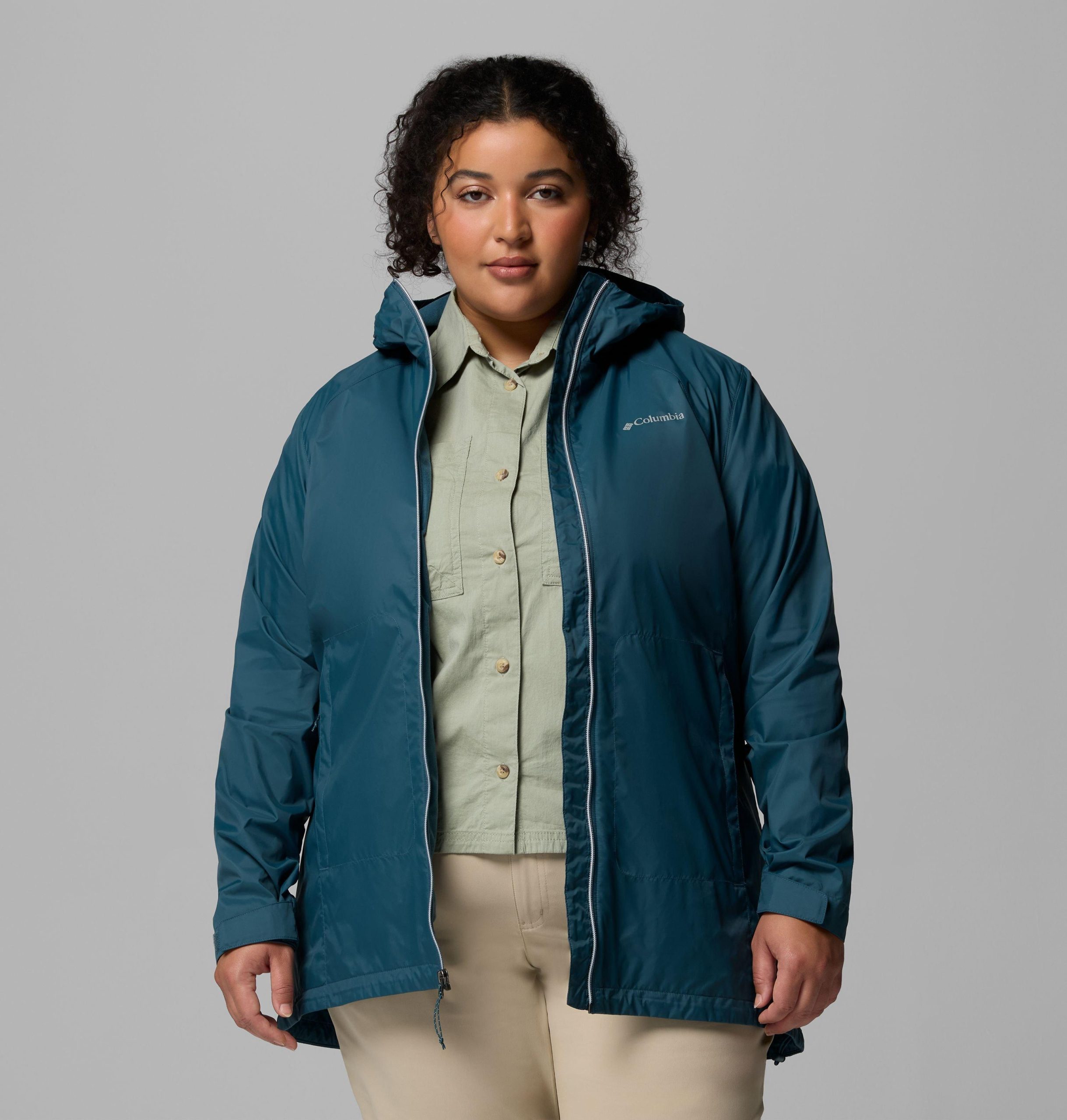 dames switchback ii gevoerde lange jas - plus size
