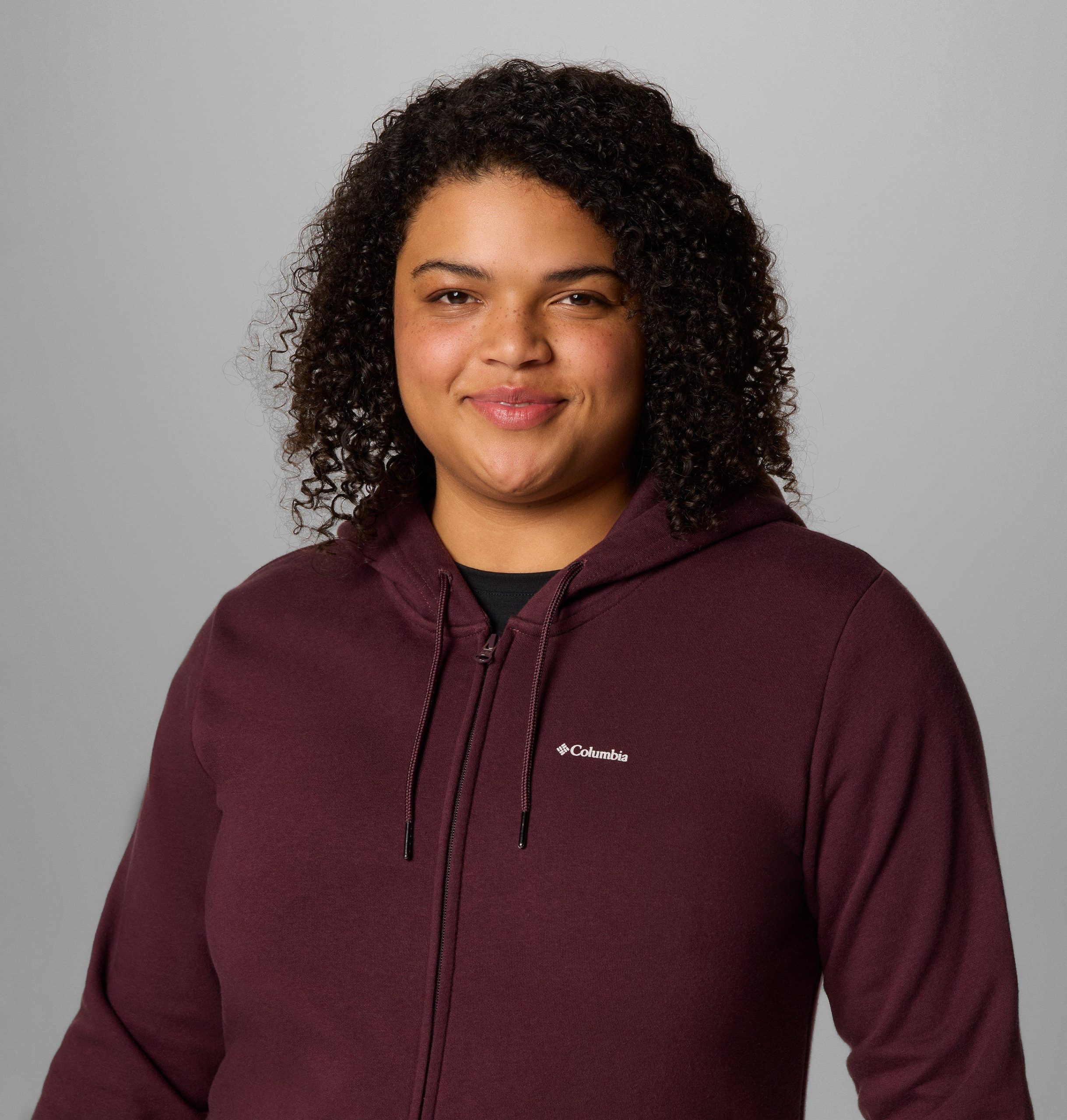 dames burr trail lange hoodie met volledige rits