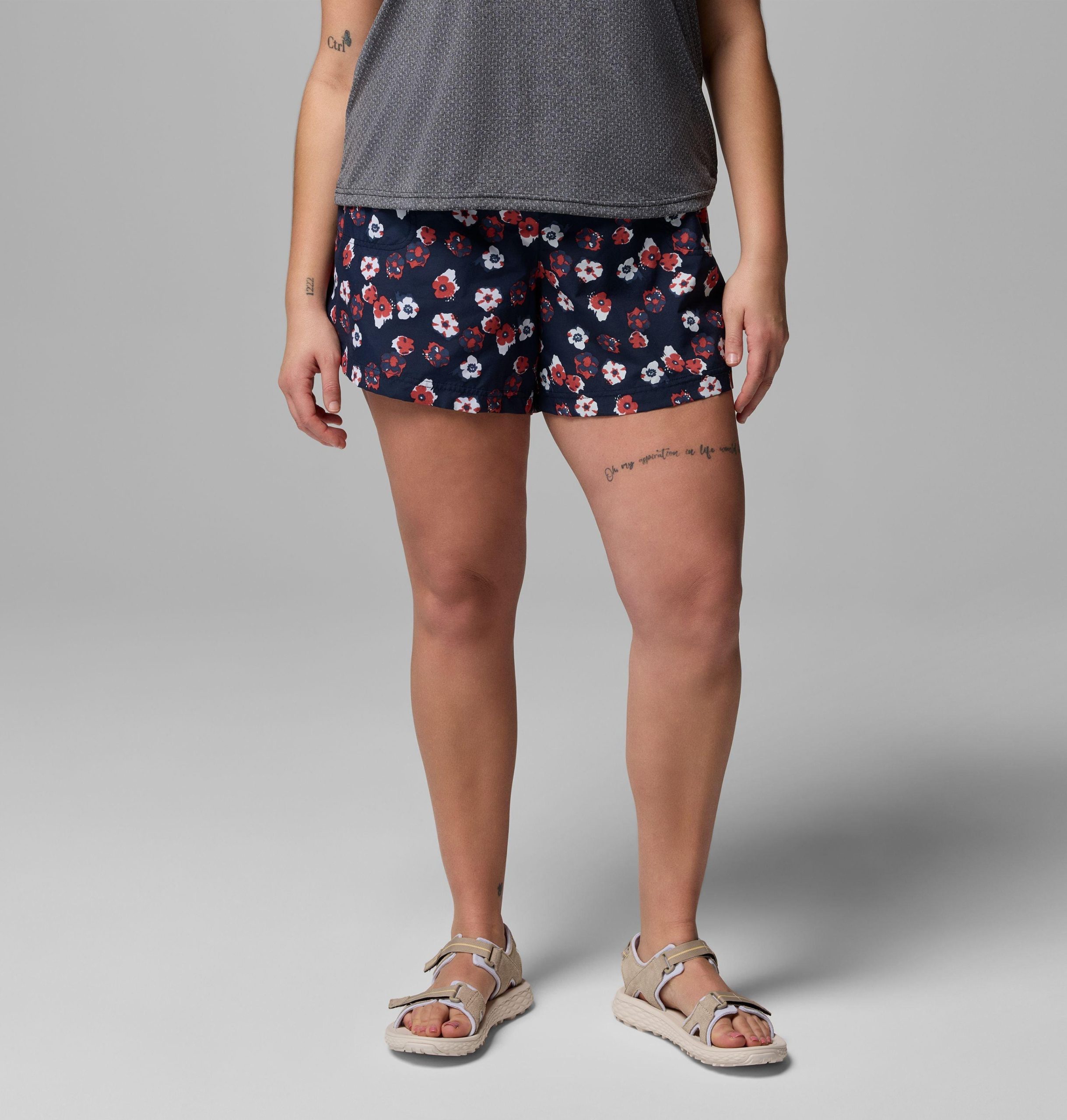 damesshorts met sandy river-print iii - plus size