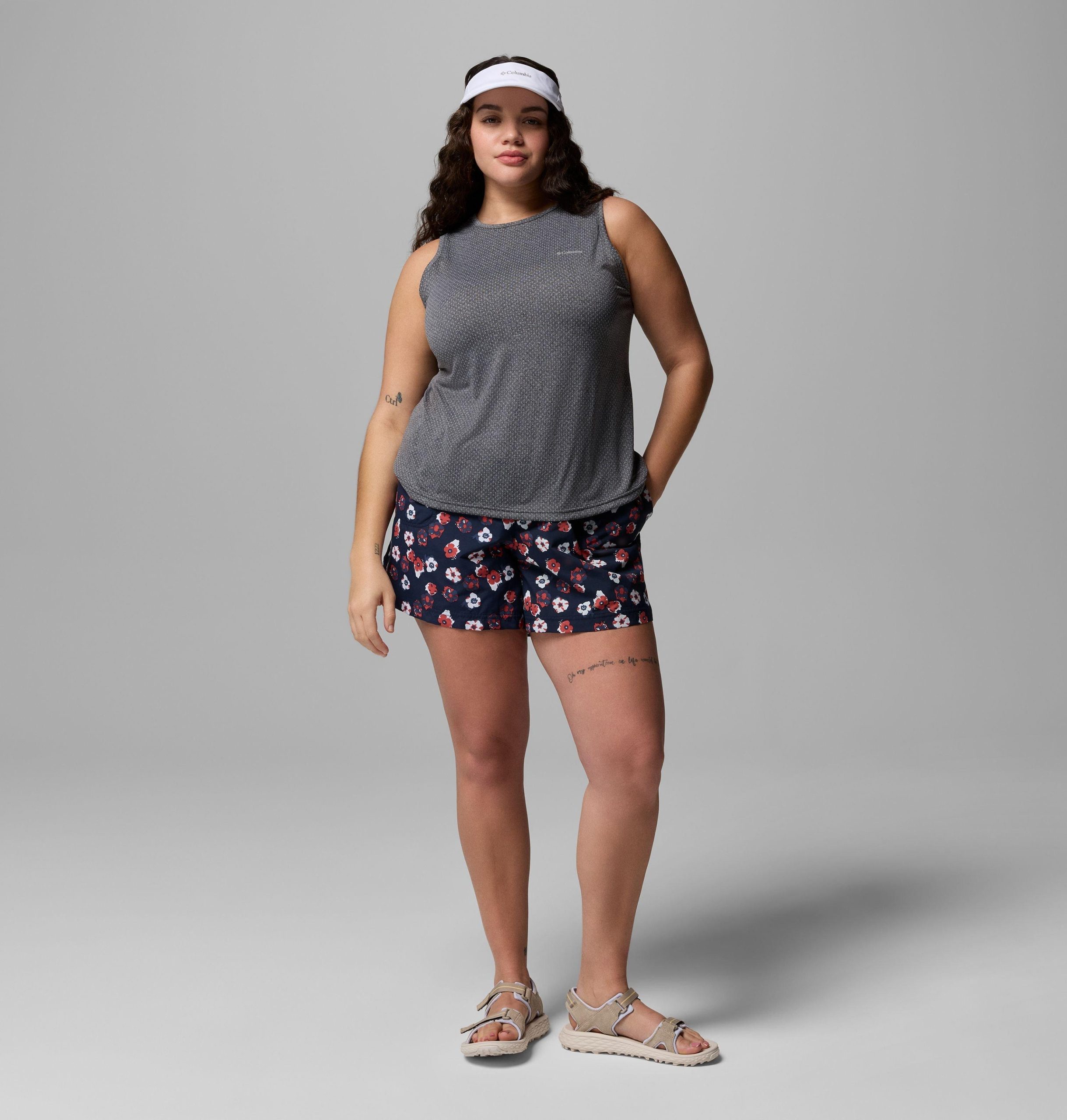 damesshorts met sandy river-print iii - plus size