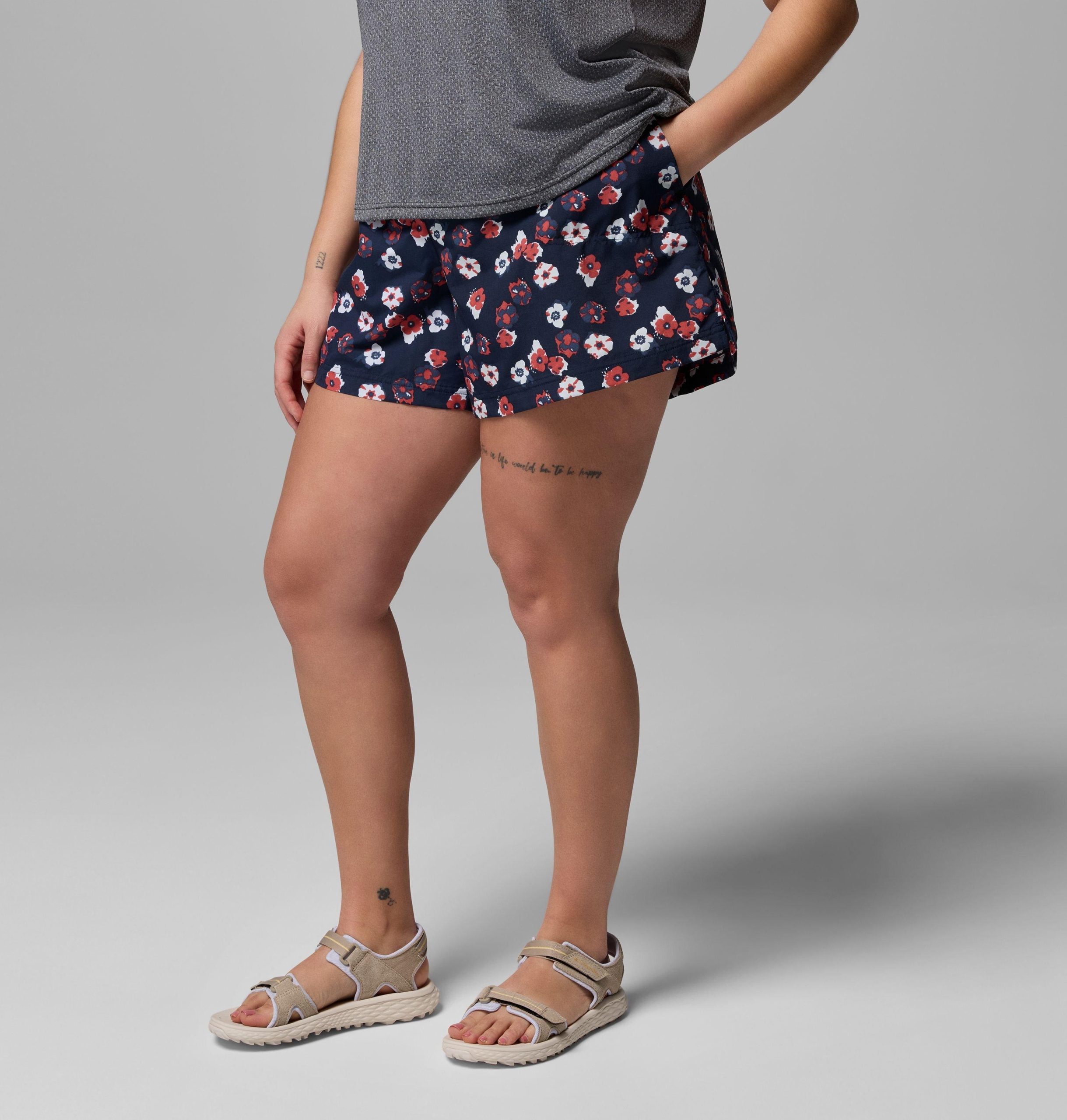 damesshorts met sandy river-print iii - plus size
