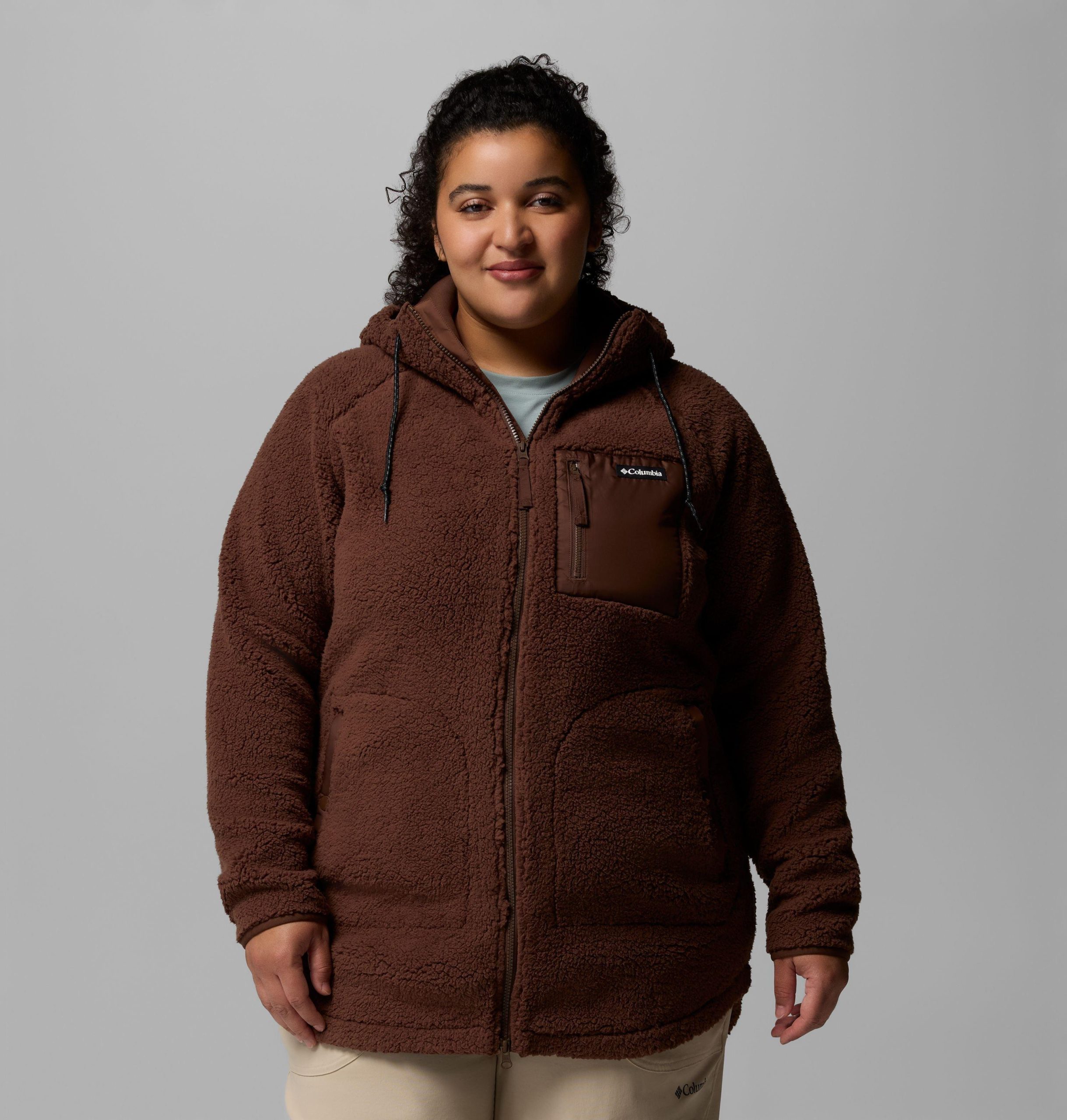 dames winter warme hoodie met volledige ritssluiting - plus size