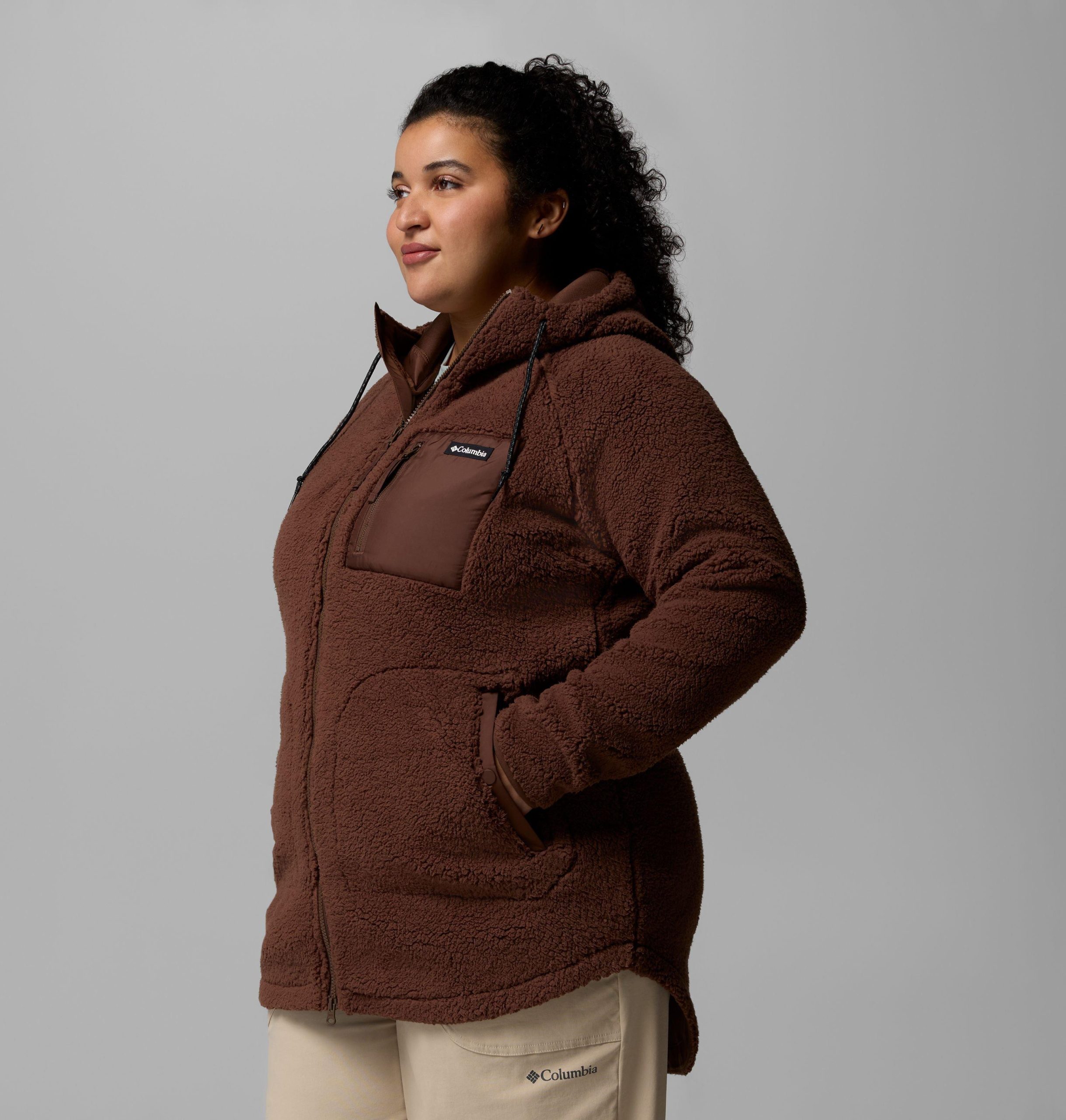 dames winter warme hoodie met volledige ritssluiting - plus size