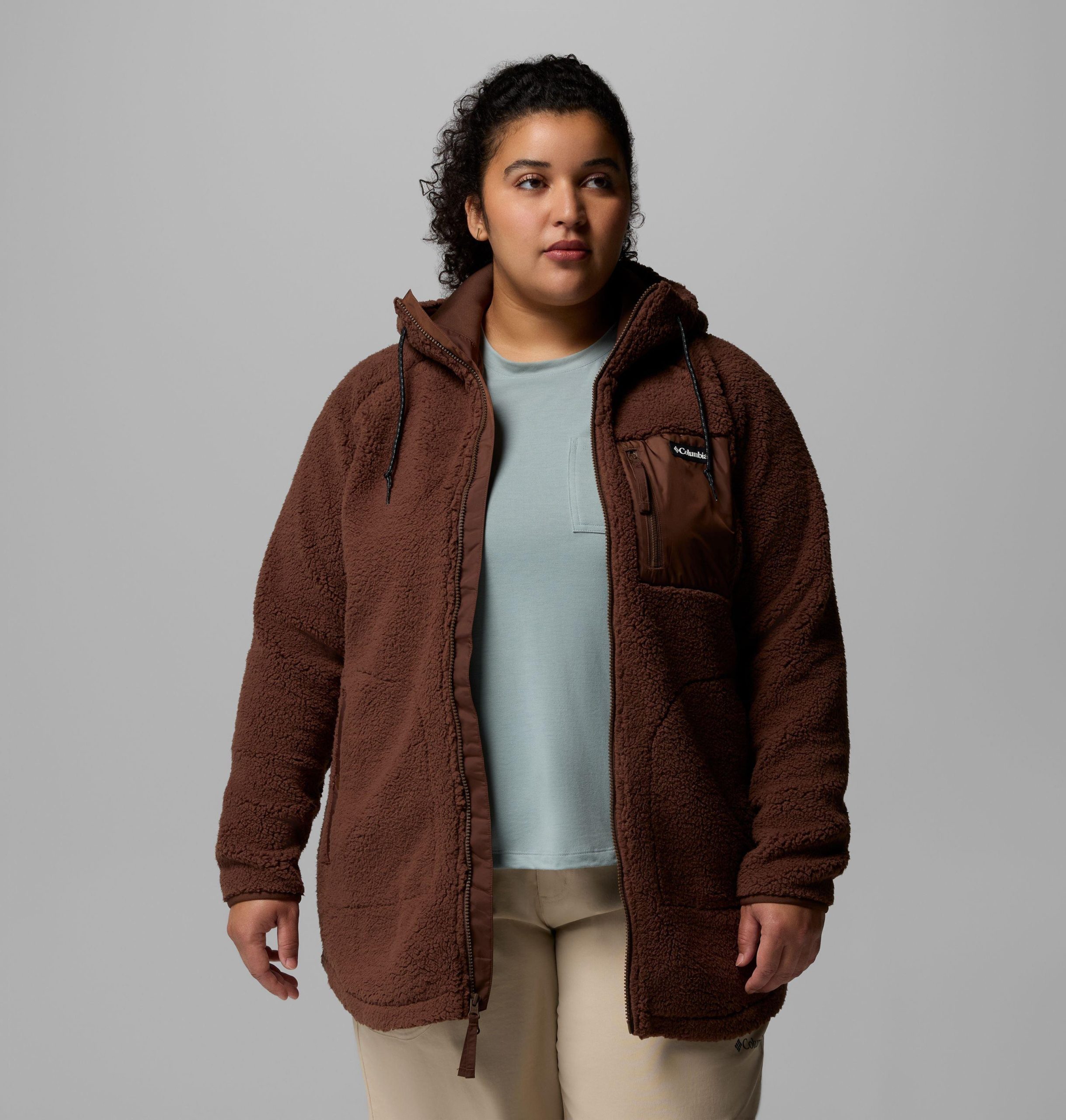 dames winter warme hoodie met volledige ritssluiting - plus size