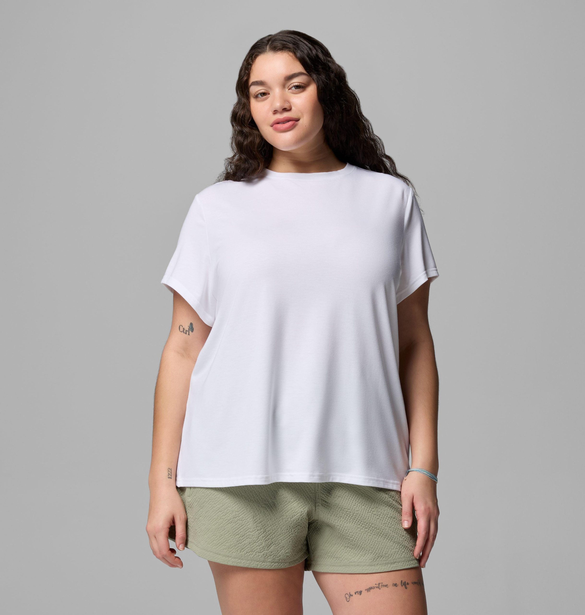 dames csc soft stretch t-shirt met korte mouwen - plus size