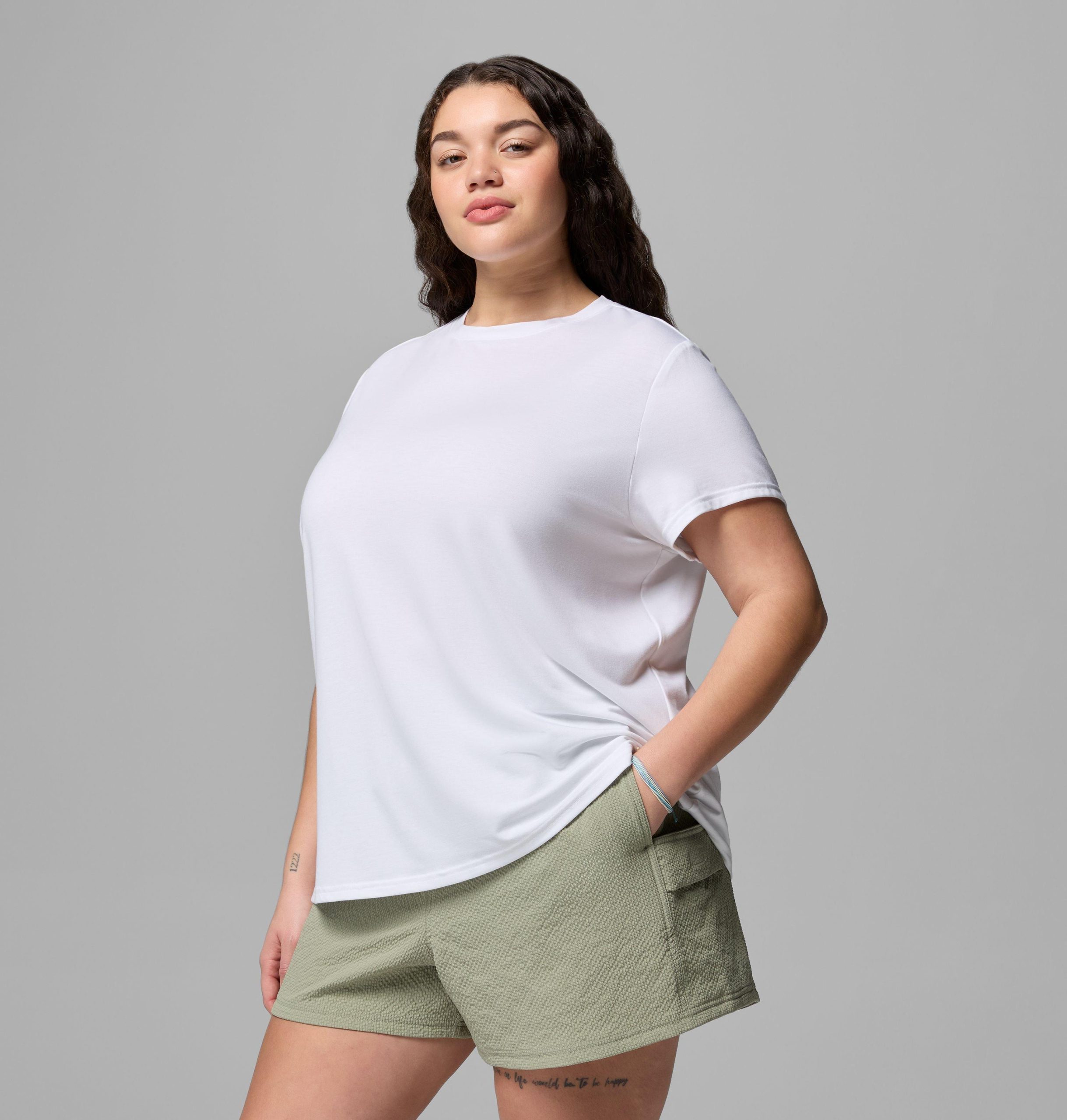 dames csc soft stretch t-shirt met korte mouwen - plus size